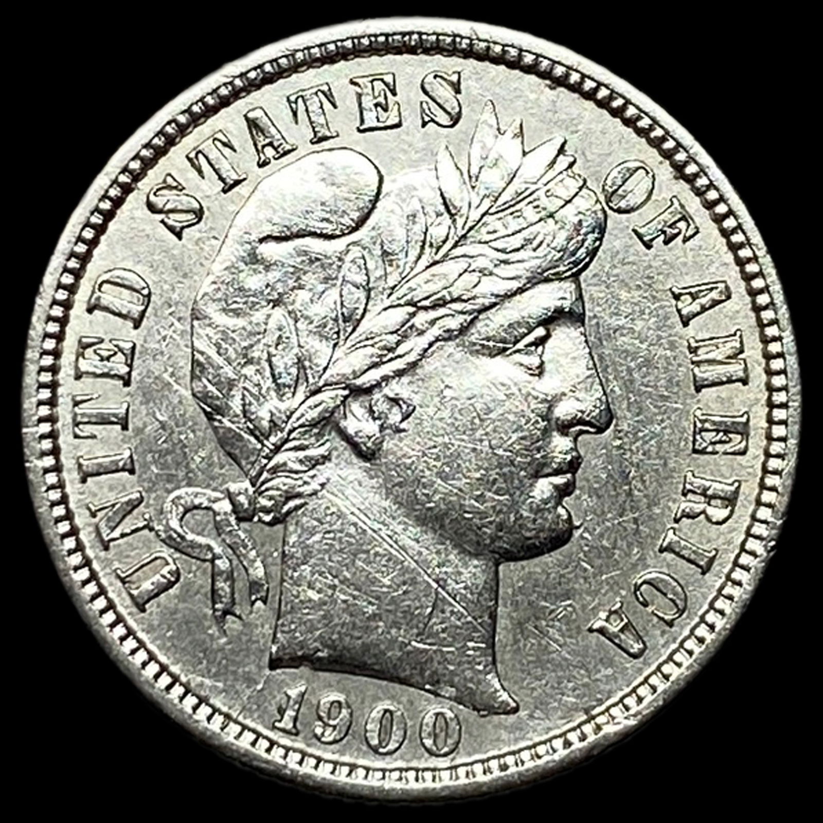 1900-S Silver Barber Dime CLOSELY UNCIRCULATED (1 of 2)