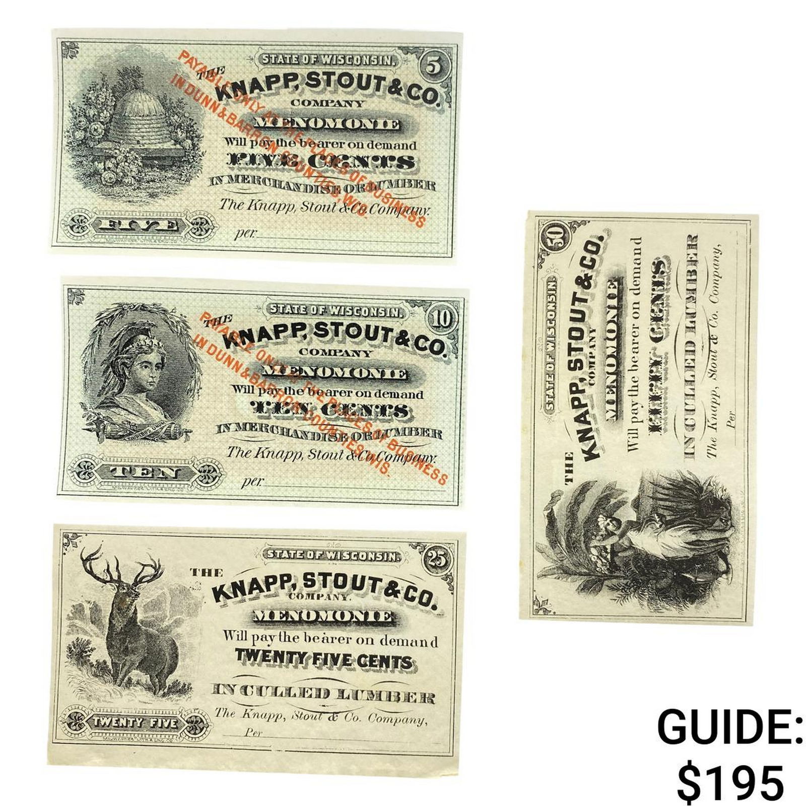 [4]1892-1876 Unc. Frac. Currency Set WI K.S. Co (1 of 2)