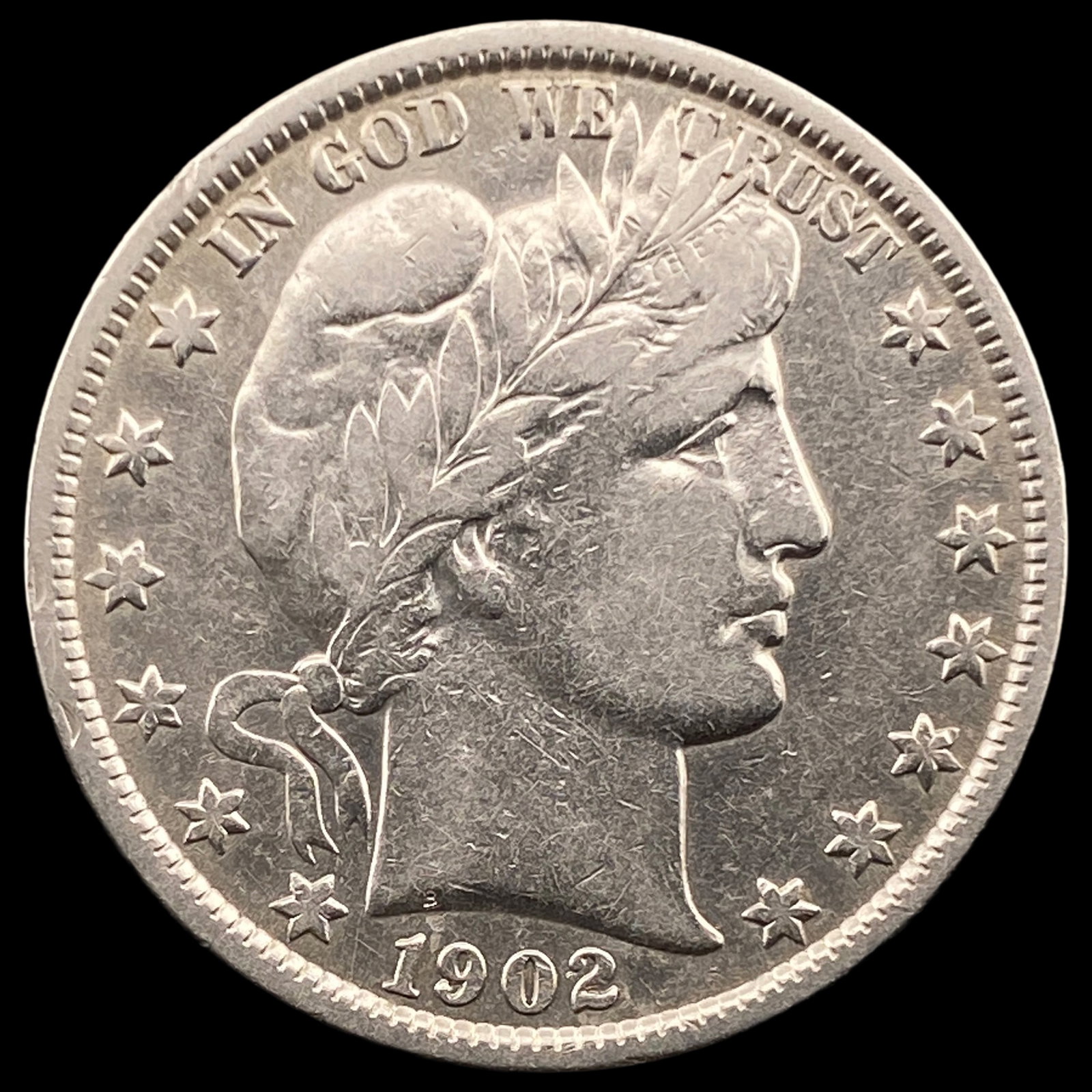 1902 Silver Barber Half Dollar ABOUT UNCIRCULATED (1 of 2)
