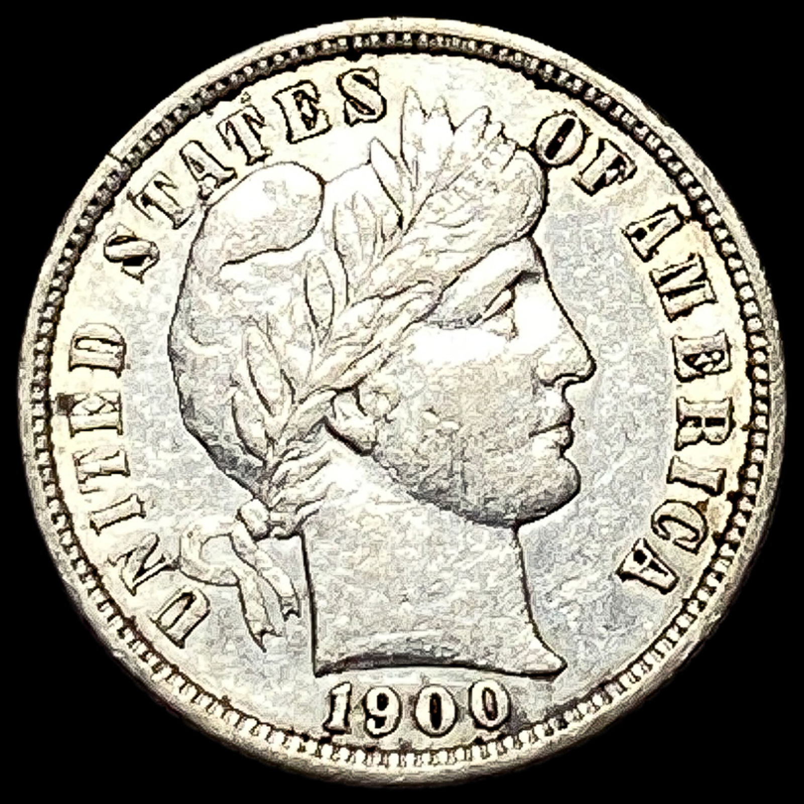 1900-S Silver Barber Dime NEARLY UNCIRCULATED (1 of 2)