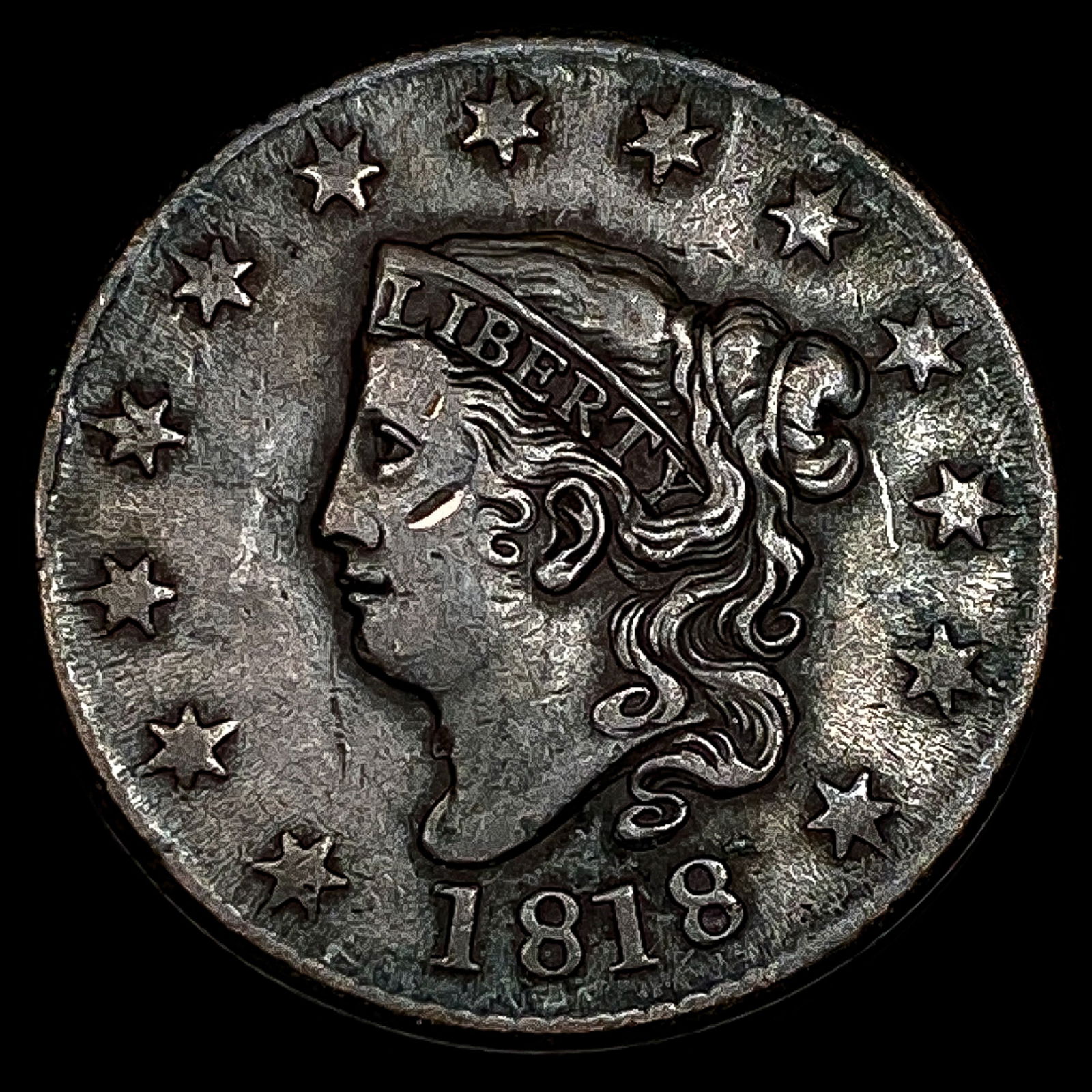 1818 Coronet Head Large Cent ABOUT UNCIRCULATED (1 of 2)