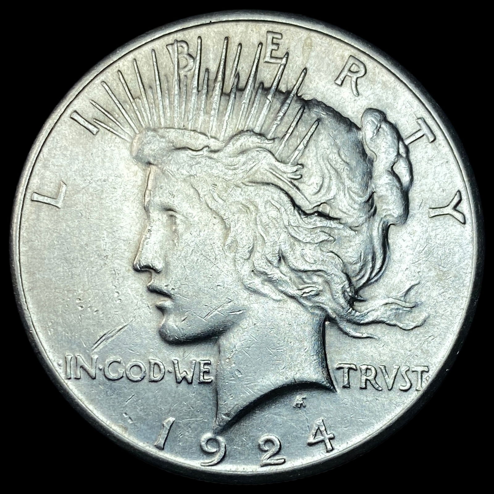 1924-S Silver Peace Dollar CHOICE AU (1 of 2)