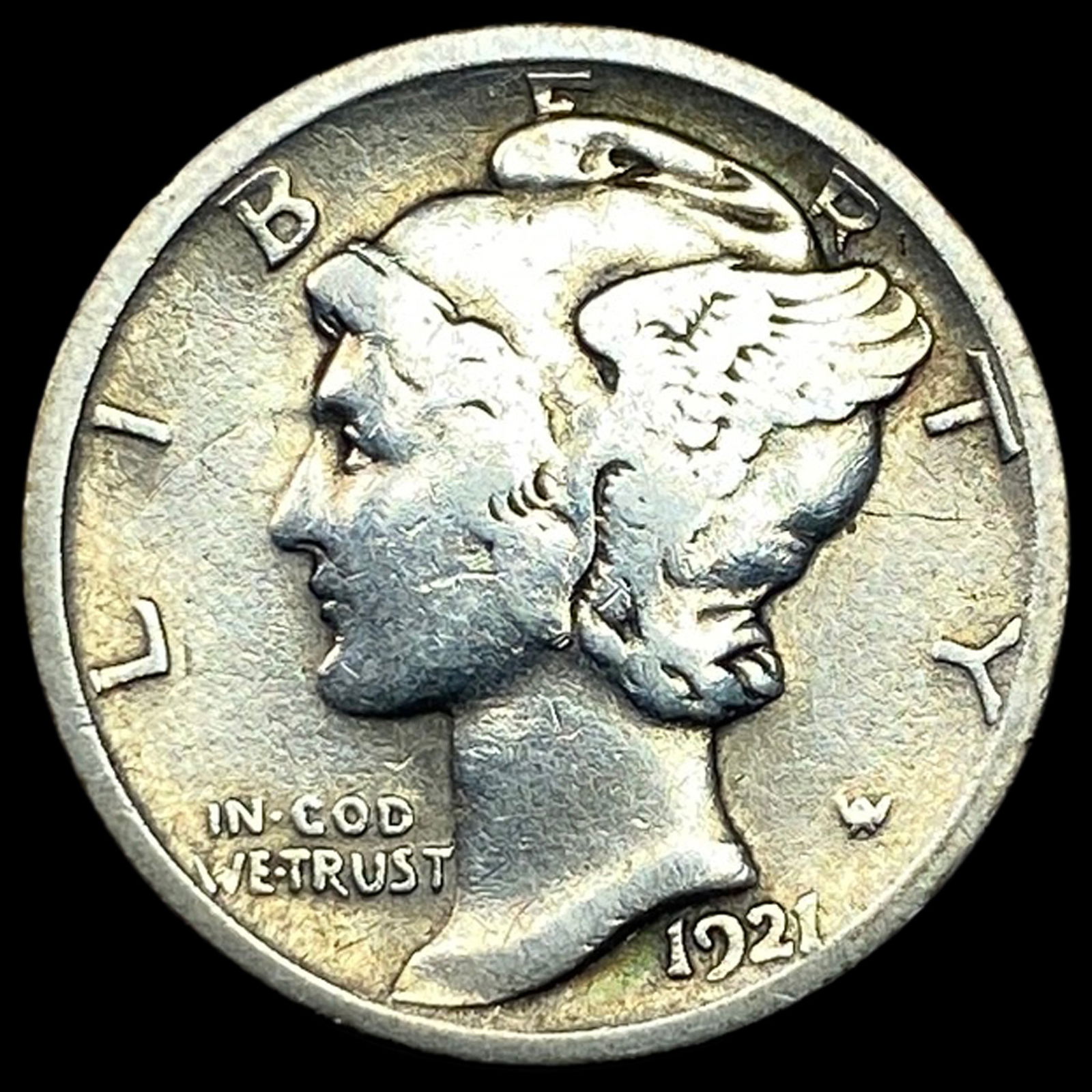 1921-D Silver Mercury Dime LIGHTLY CIRCULATED (1 of 2)