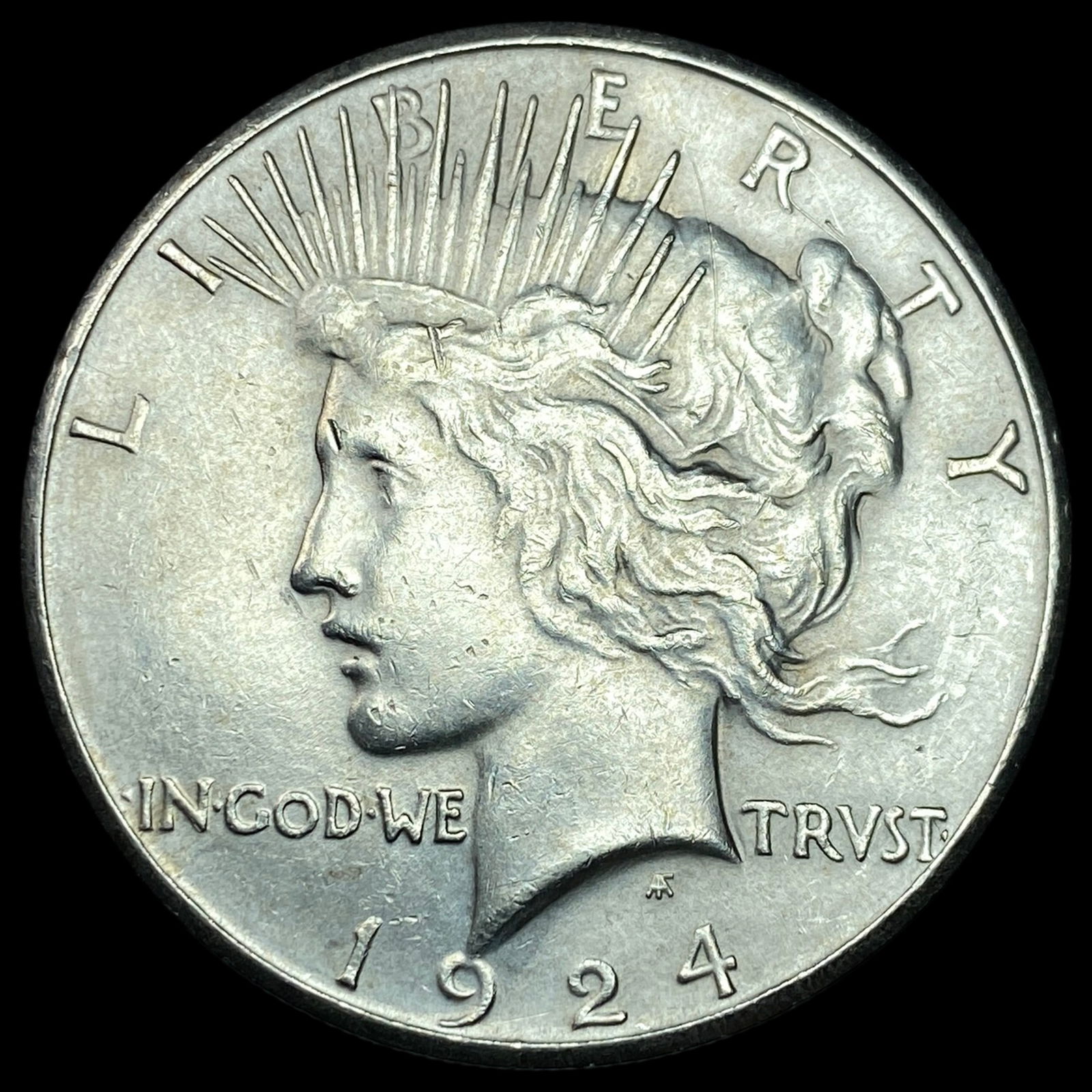 1924-S Silver Peace Dollar CHOICE AU (1 of 2)