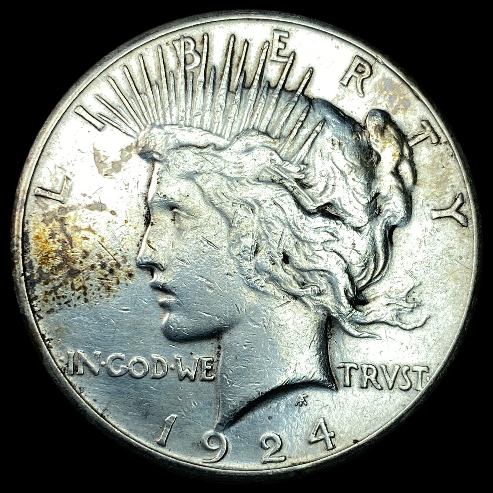 1924-S Silver Peace Dollar CHOICE AU (1 of 2)