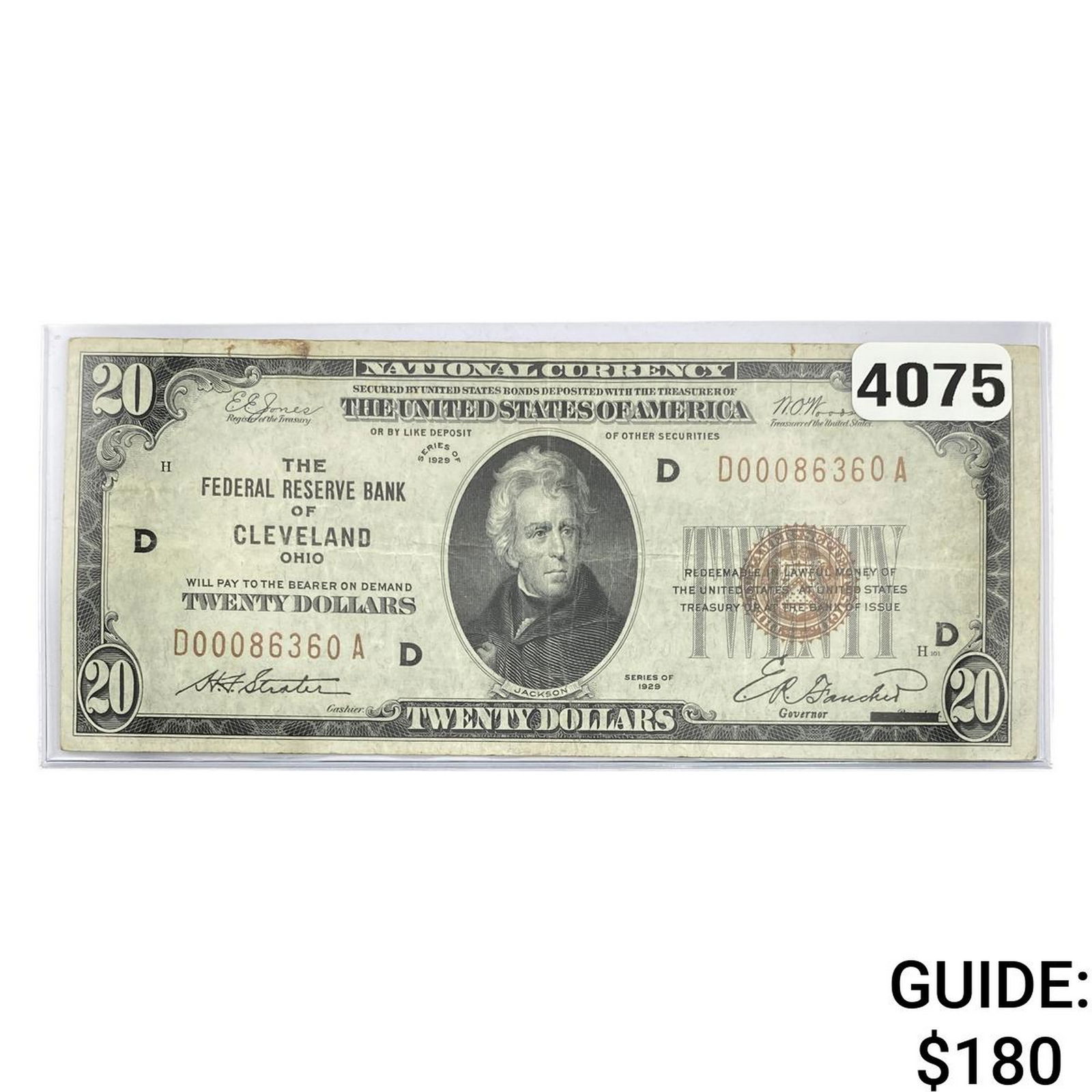 1929 $20 Federal Reserve Bank Note Cleveland 8 (1 of 2)