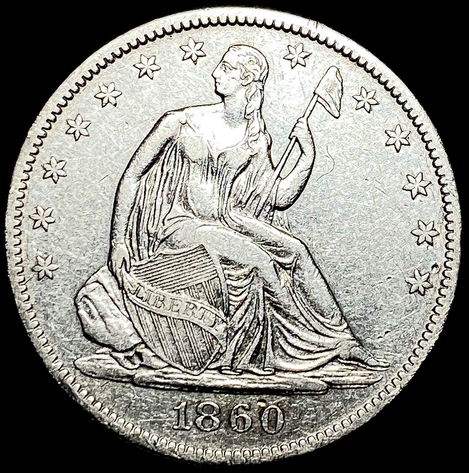 1860-O Seated Liberty Half Dollar CLOSELY UNCIRCULATED (1 of 2)
