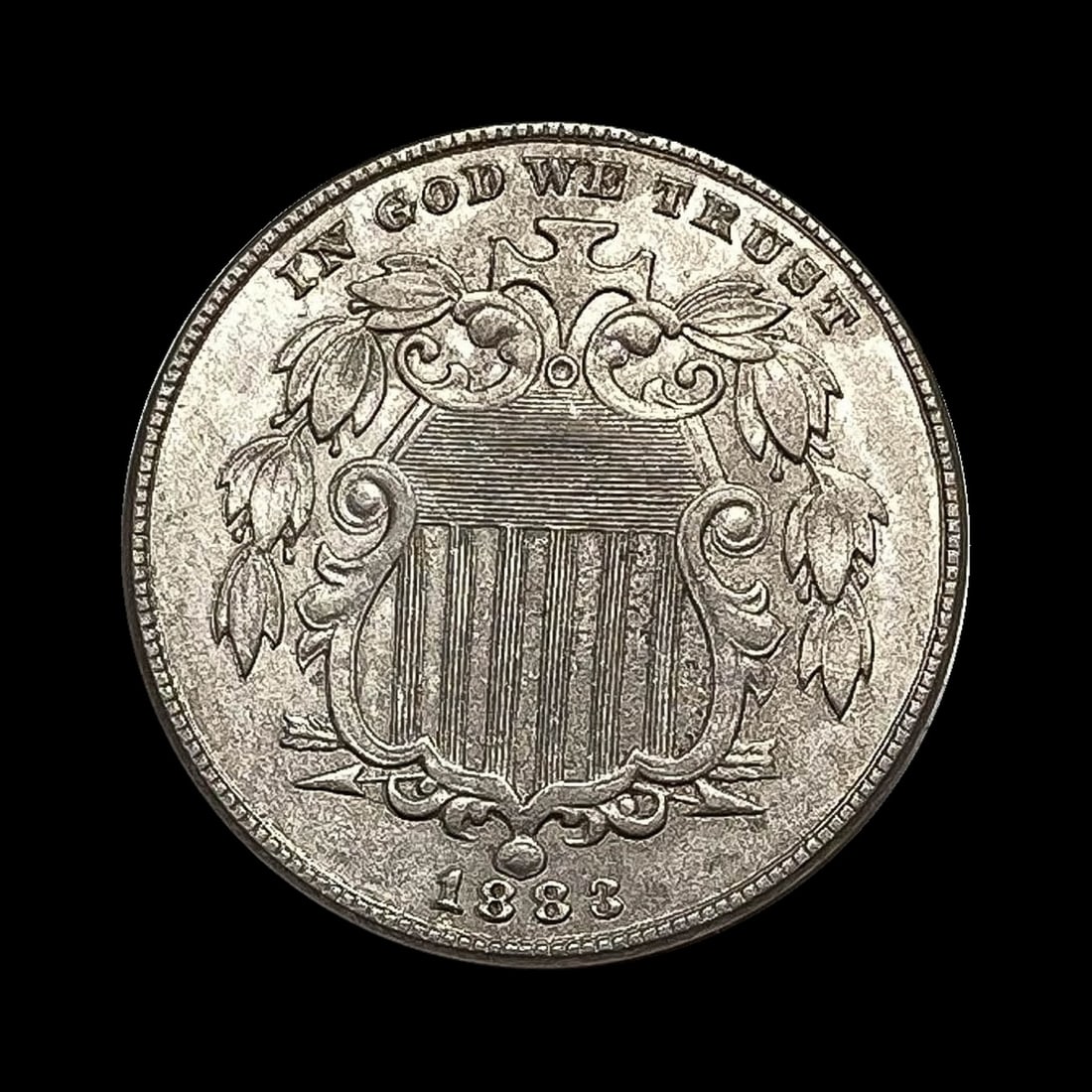 1883 Shield Nickel NEARLY UNCIRCULATED (1 of 2)