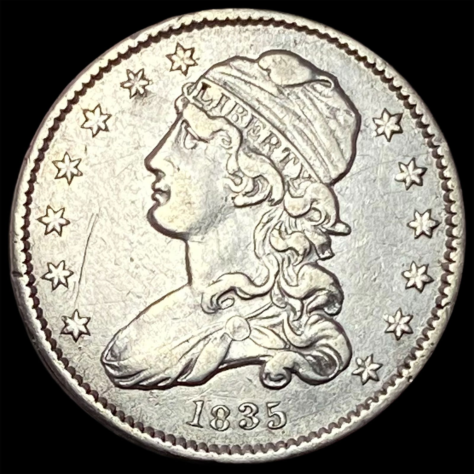 1835 Capped Bust Quarter NEARLY UNCIRCULATED (1 of 2)
