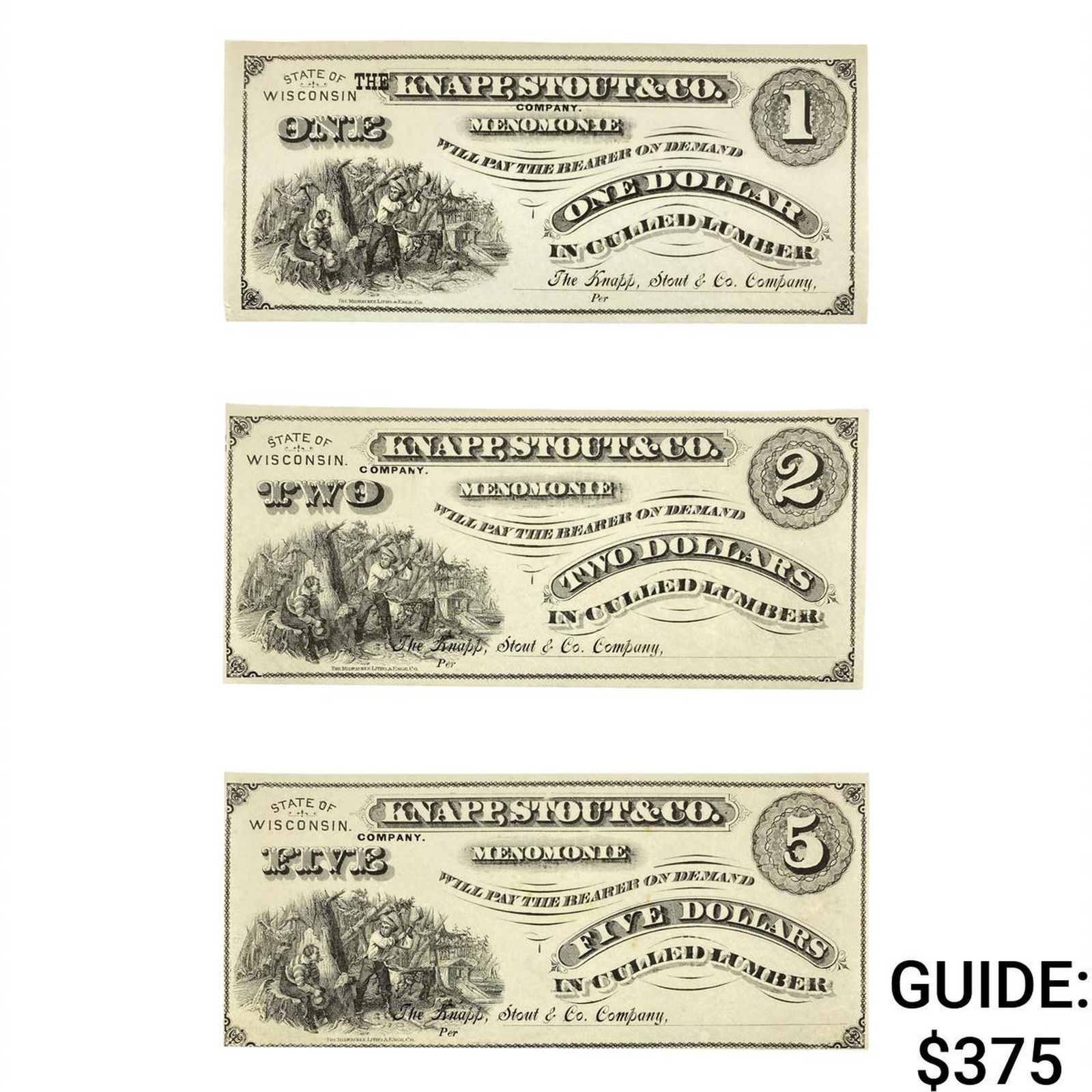 1846-1901 $1 Wisconsin K.S. Co Note (1 of 2)