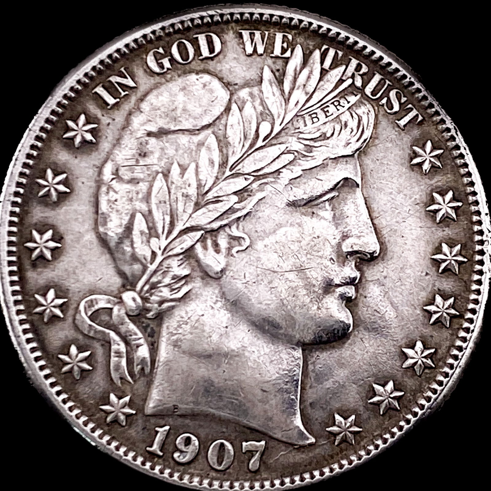 1907-O Silver Barber Half Dollar CLOSELY UNCIRCULATED (1 of 2)