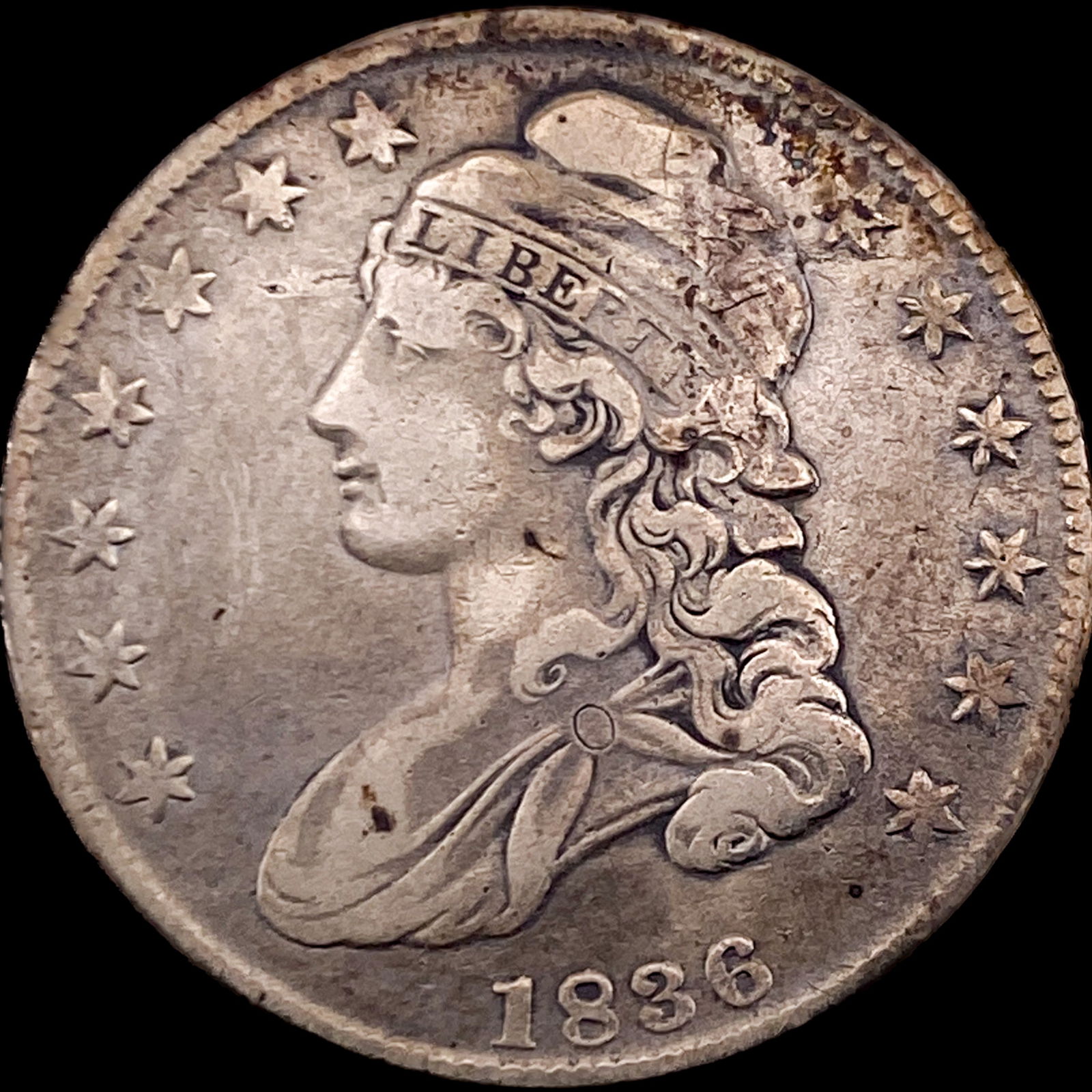 1836 Capped Bust Half Dollar NEARLY UNCIRCULATED (1 of 2)