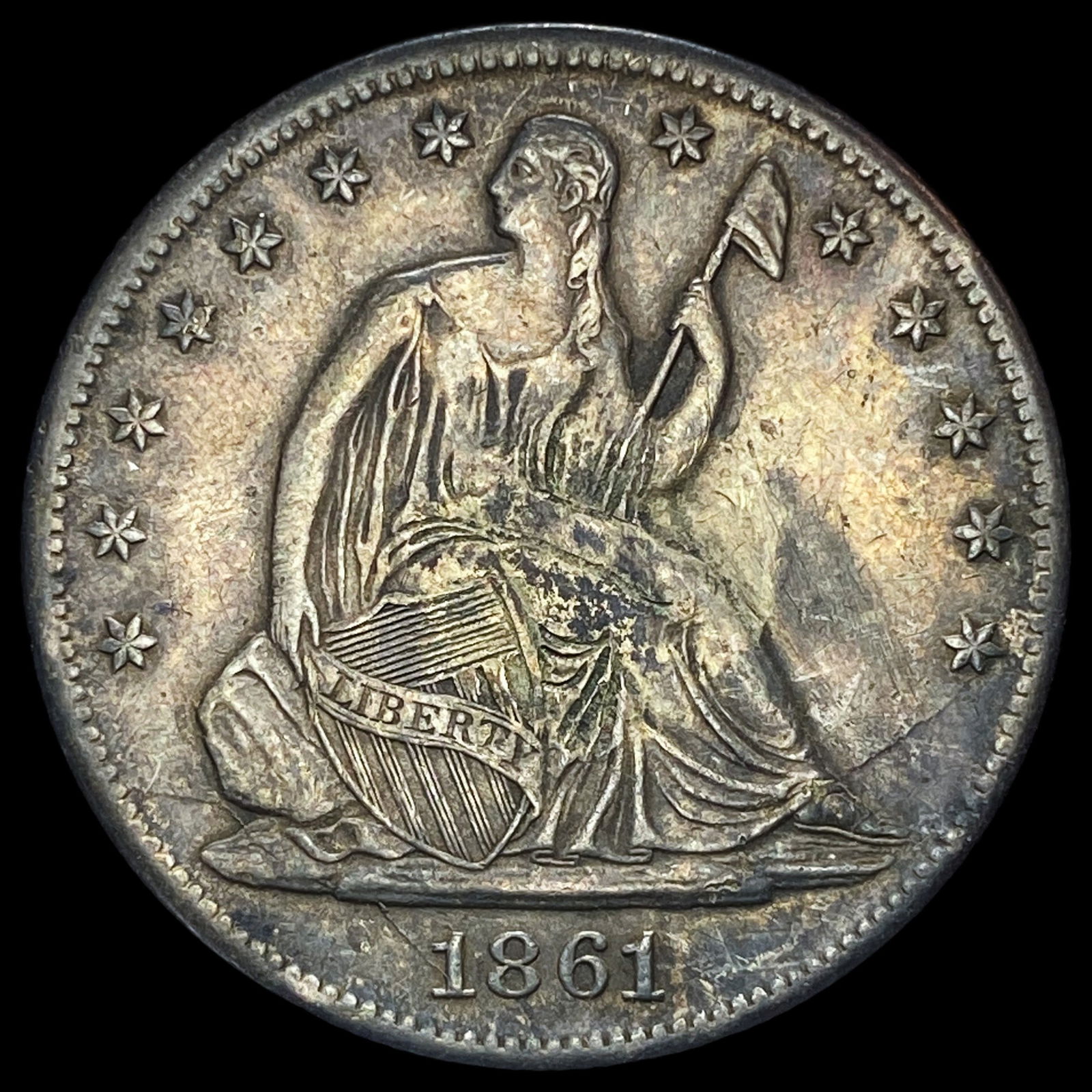 1861-S Seated Liberty Half Dollar NEARLY UNCIRCULATED (1 of 2)