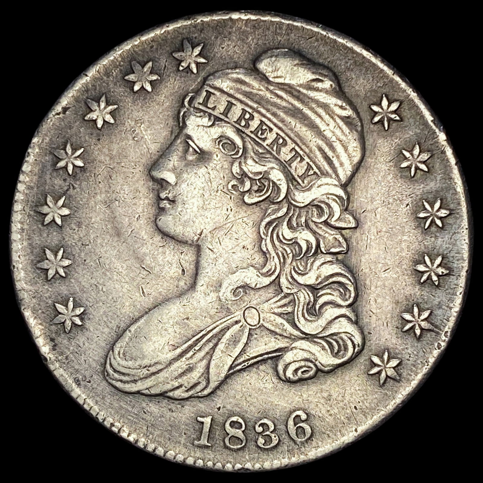 1836 Capped Bust Half Dollar NEARLY UNCIRCULATED (1 of 2)