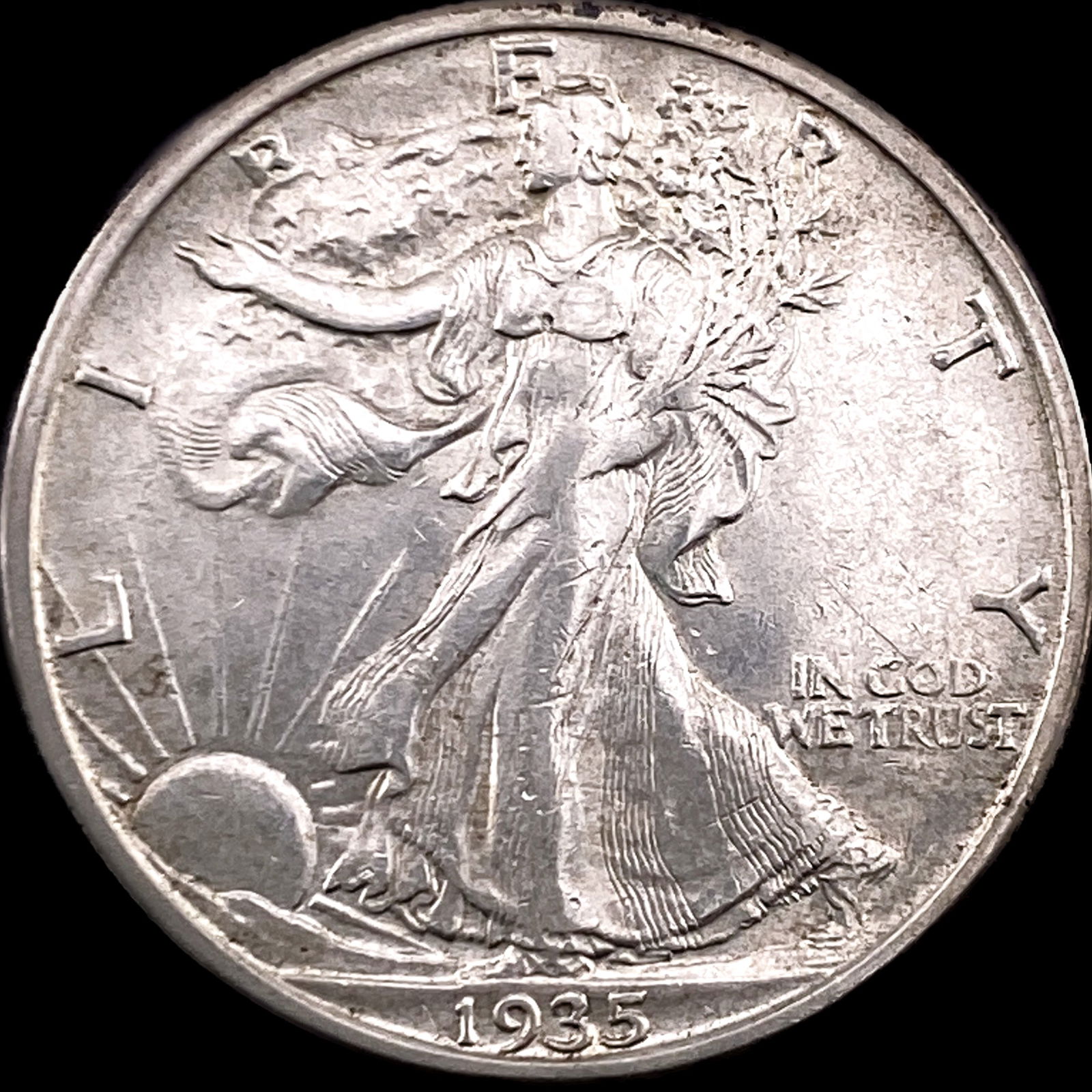 1935-S Walking Liberty Half Dollar CLOSELY UNCIRCULATED (1 of 2)