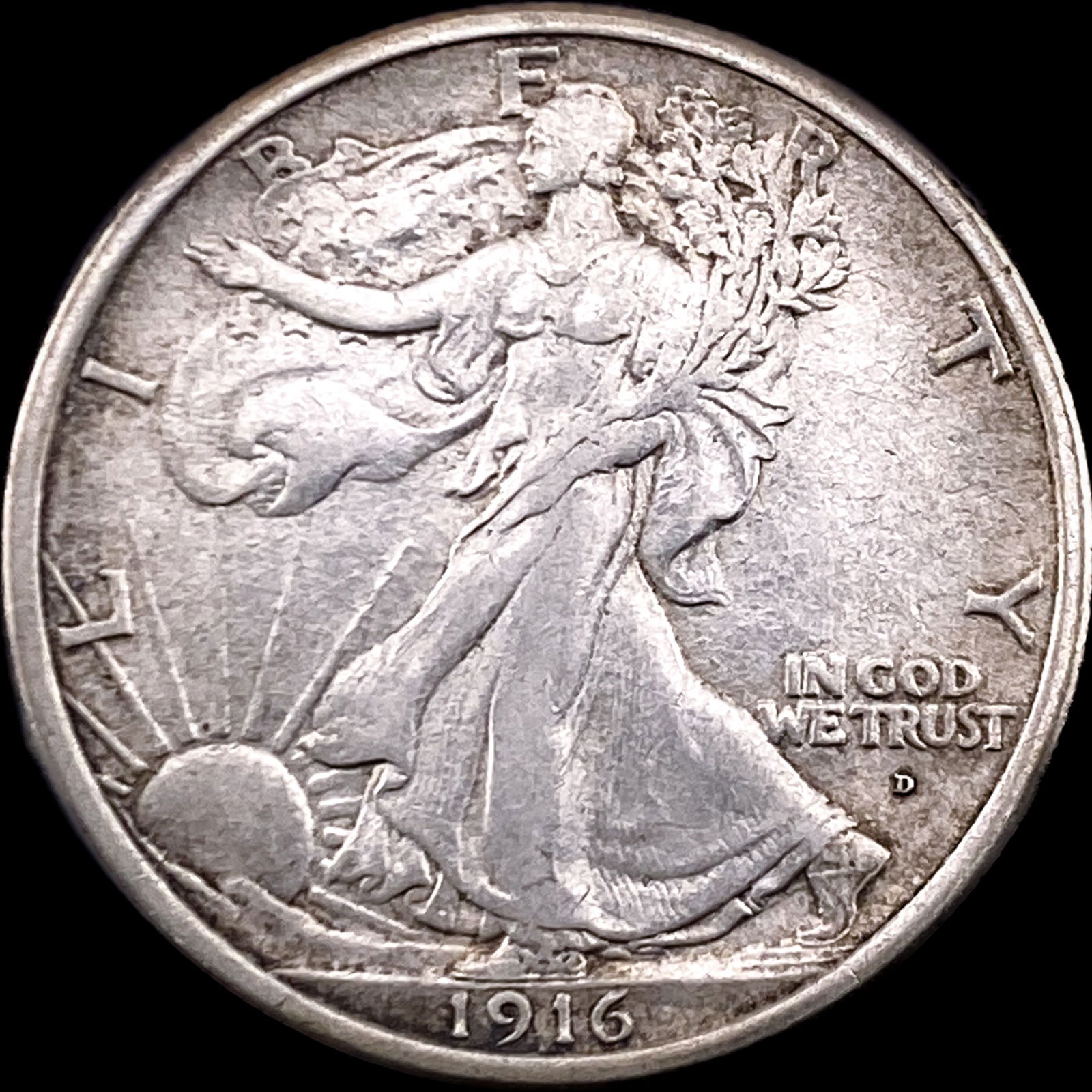 1916-D Walking Liberty Half Dollar CLOSELY UNCIRCULATED (1 of 2)