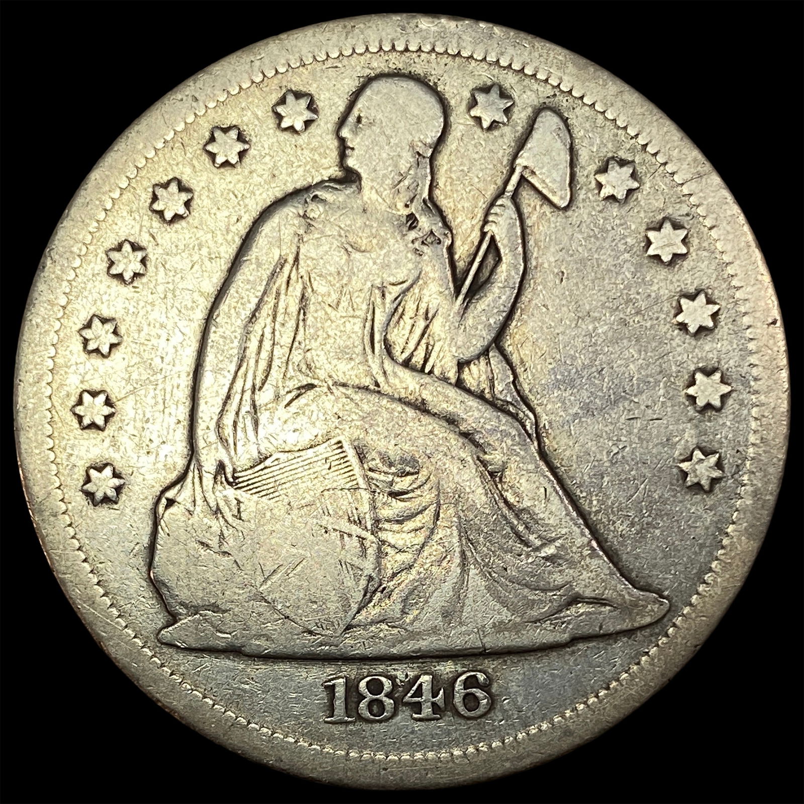 1846-O Silver Seated Liberty Dollar NICELY CIRCULATED (1 of 2)