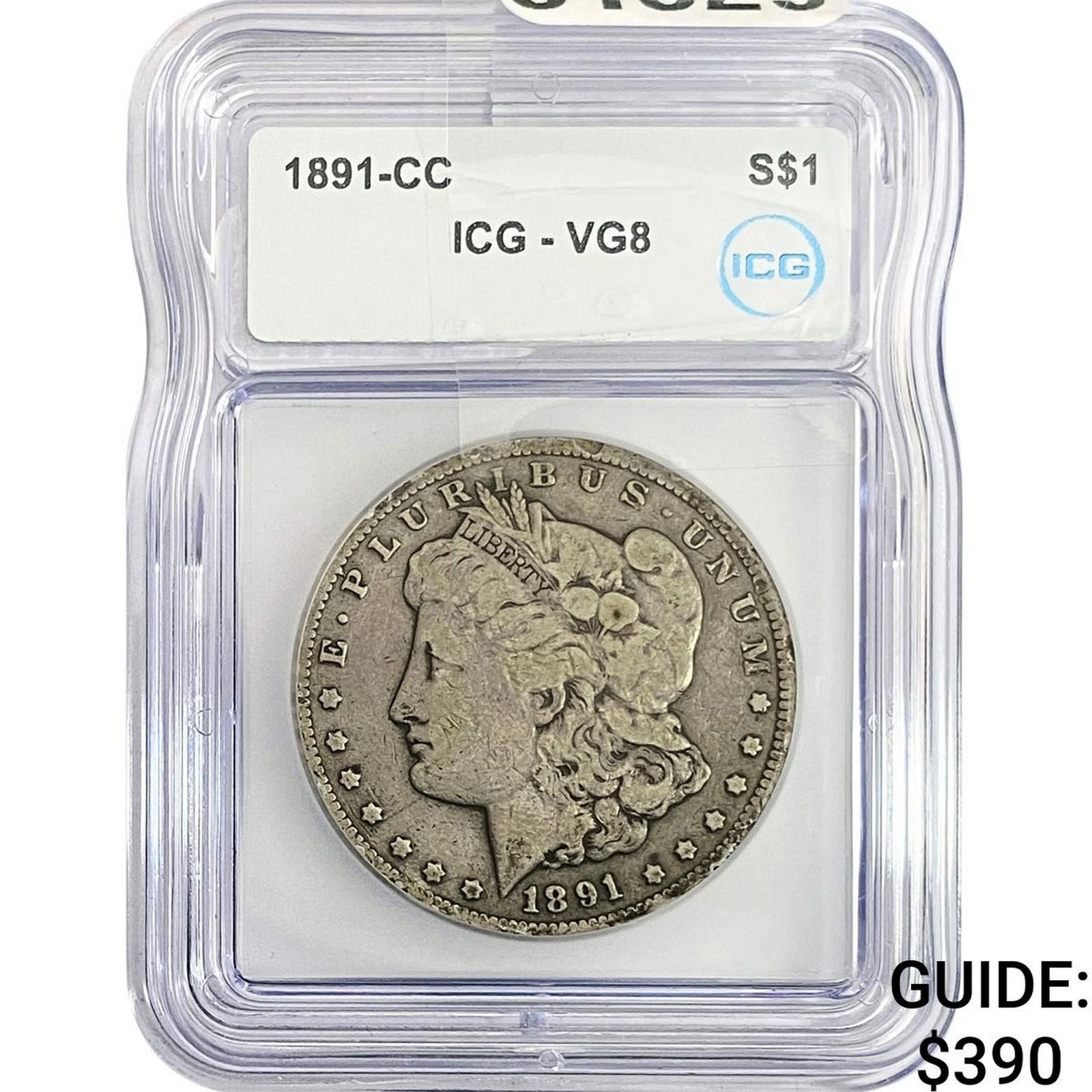 1891-CC Morgan Silver Dollar ICG VG8 (1 of 2)