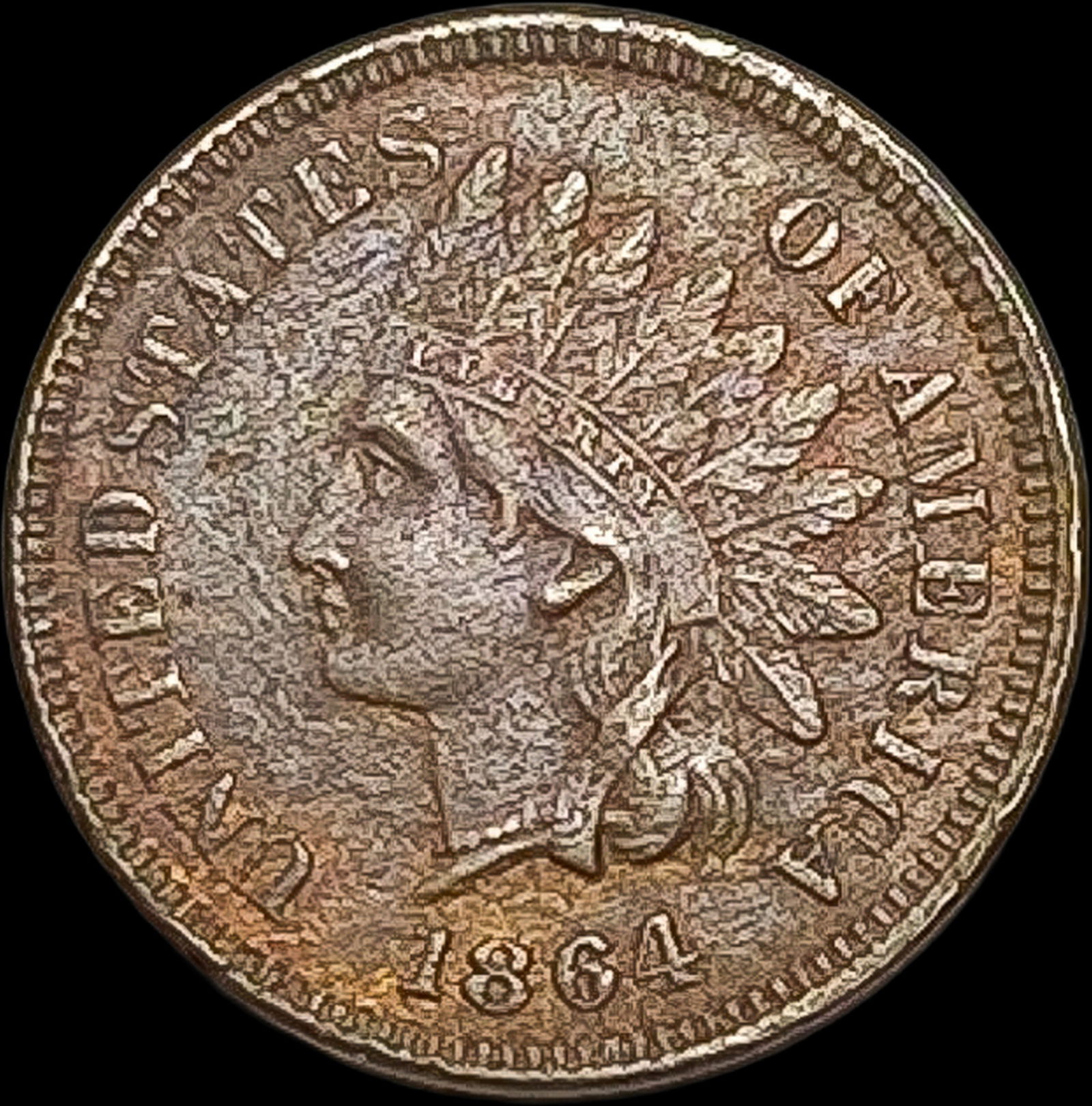 1864 w/L Bronze Indian Head Cent CLOSELY UNCIRCULATED (1 of 2)