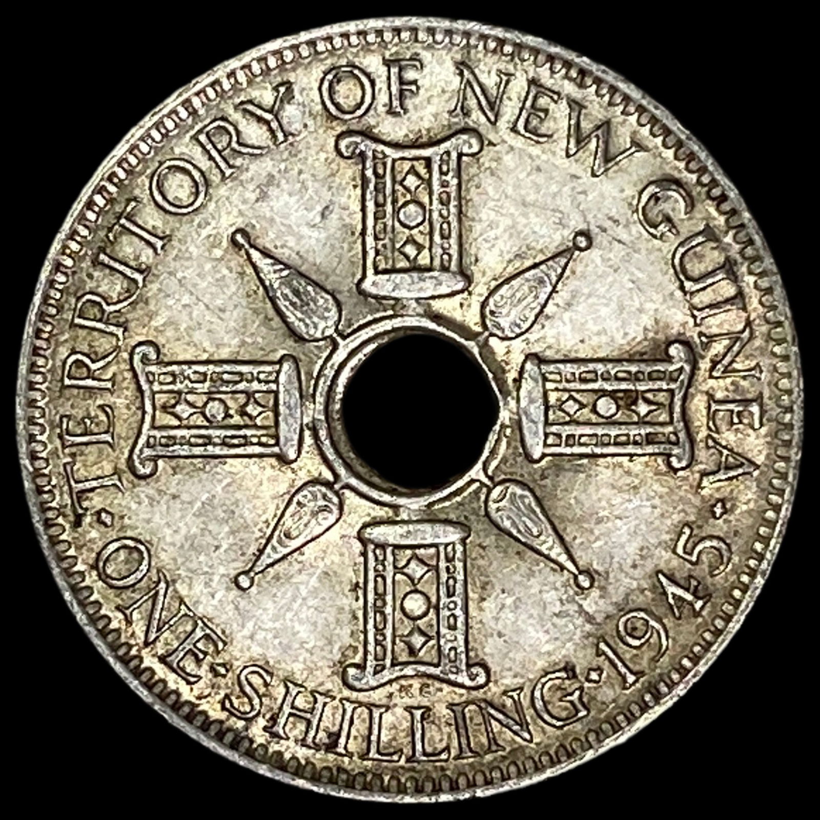 1945 New Guinea Silver 1 Shilling UNCIRCULATED: 1945 New Guinea Silver 1 Shilling UNCIRCULATED