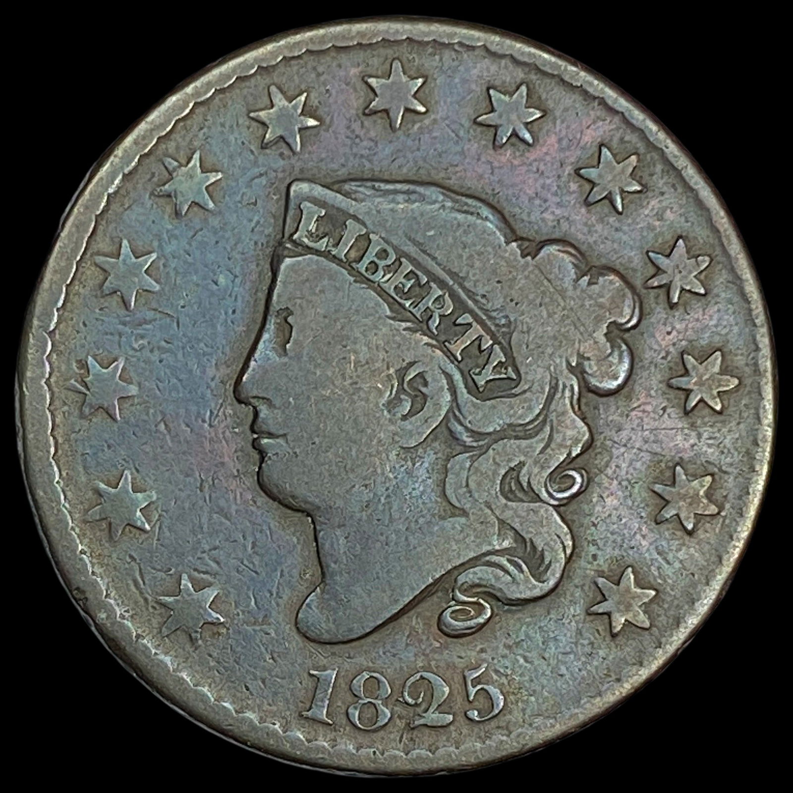 1825 Coronet Head Large Cent ABOUT UNCIRCULATED (1 of 2)