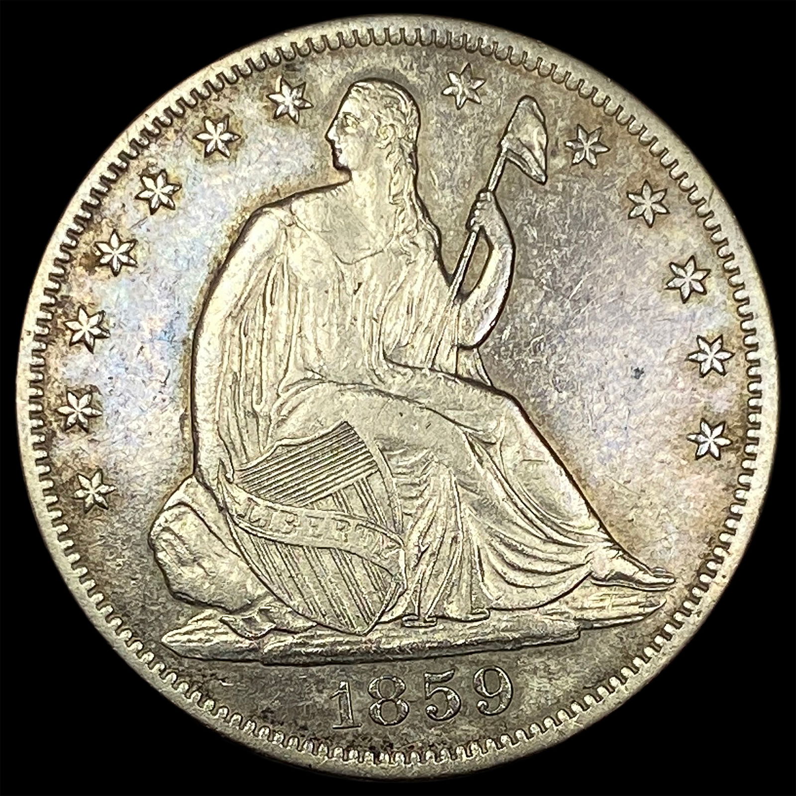 1859-S Seated Liberty Half Dollar CLOSELY UNCIRCULATED (1 of 2)