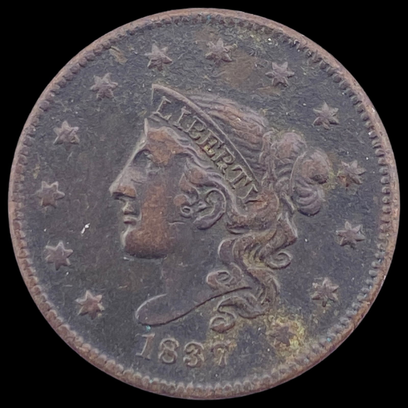 1837 Coronet Head Large Cent NEARLY UNCIRCULATED (1 of 2)