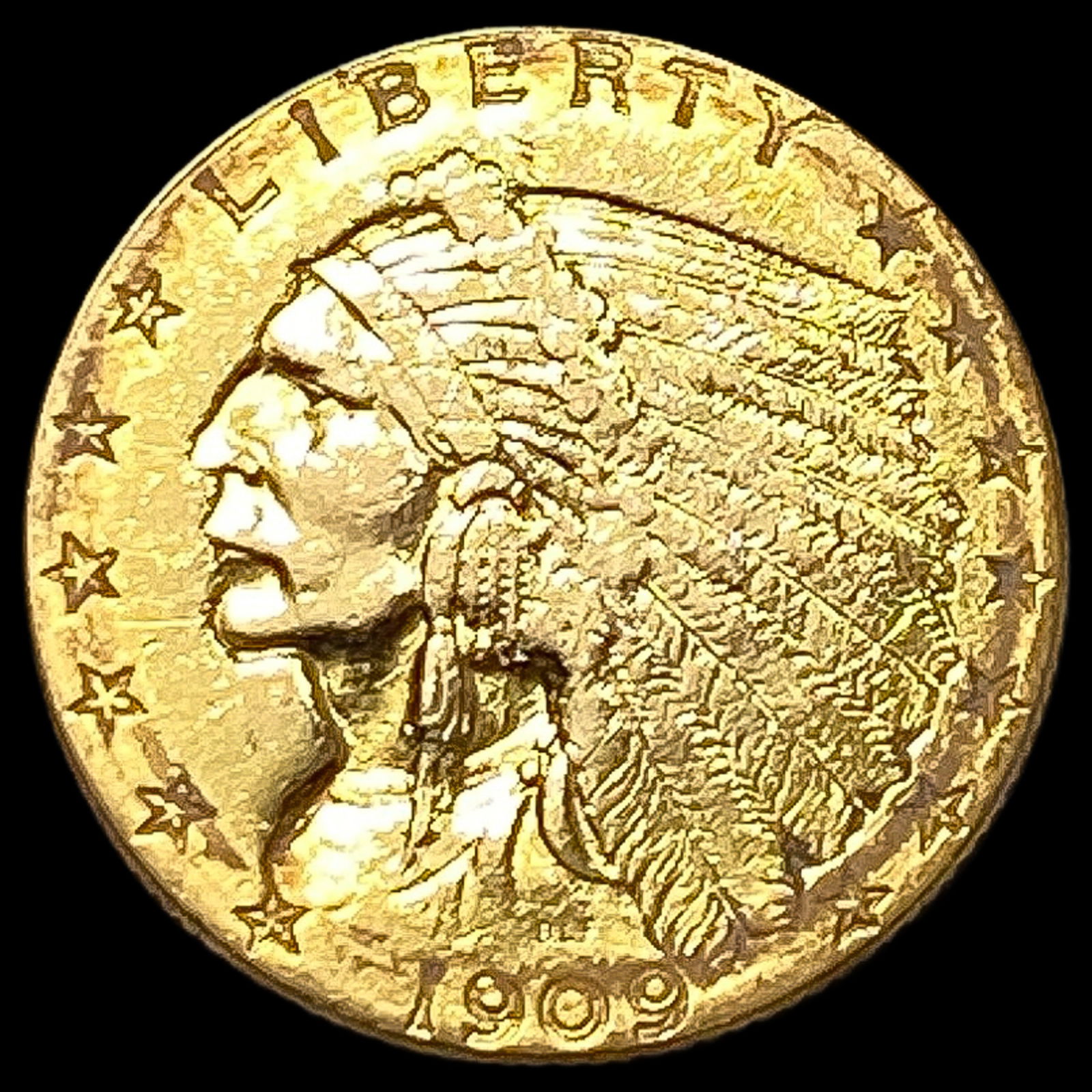 1909 Indian Head Gold $2.50 Quarter Eagle HIGH GRADE (1 of 2)