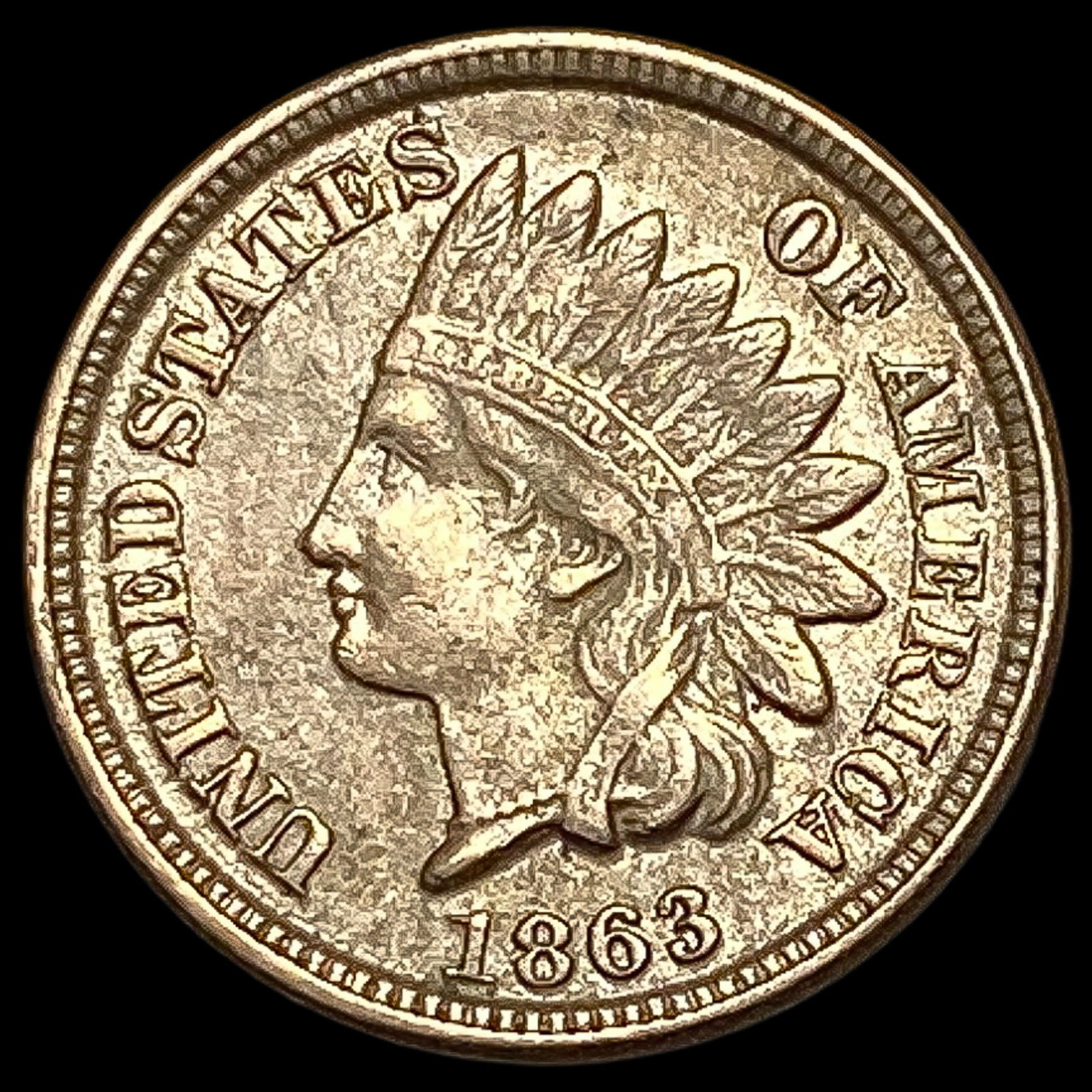1863 Indian Head Cent CHOICE AU (1 of 2)