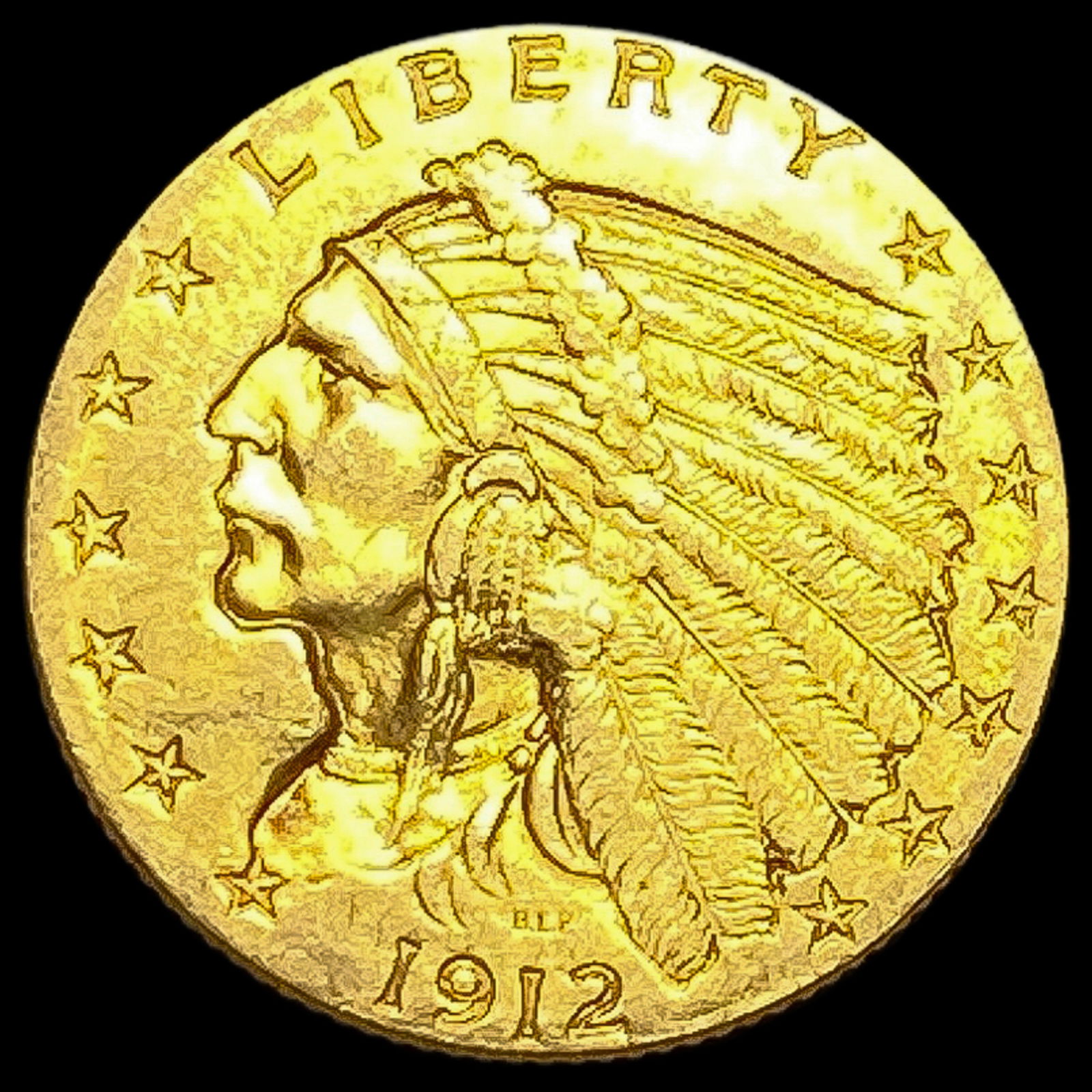 1912 Indian Head Gold $2.50 Quarter Eagle CLOSELY UNCIRCULATED (1 of 2)