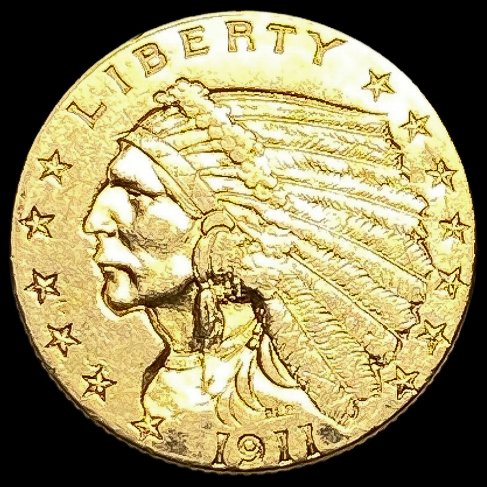 1911 Indian Head Gold $2.5 Quarter Eagle UNCIRCULATED (1 of 2)