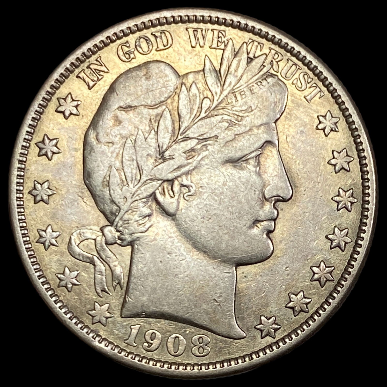 1908-O Silver Barber Half Dollar ABOUT UNCIRCULATED (1 of 2)