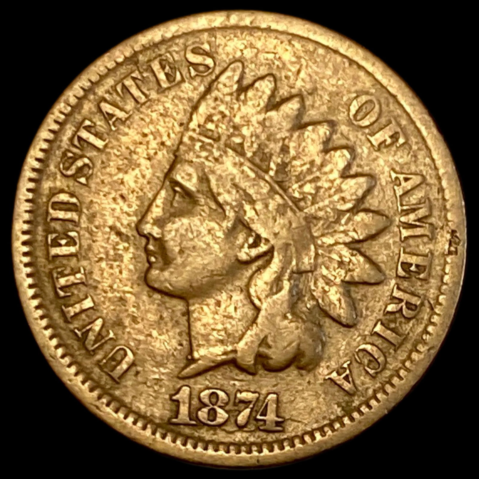 1874 Indian Head Cent LIGHTLY CIRCULATED (1 of 2)