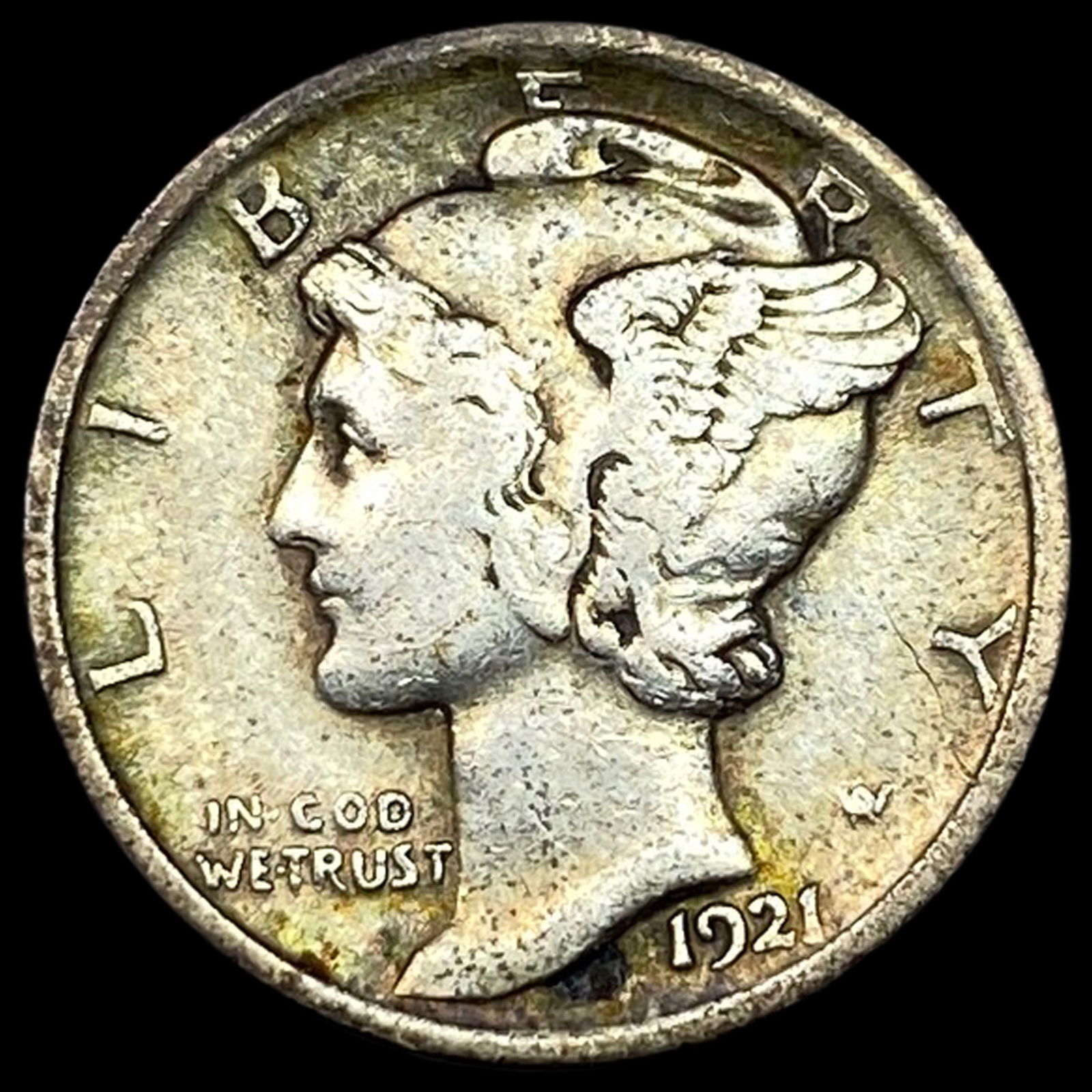 1921 Silver Mercury Dime NEARLY UNCIRCULATED (1 of 2)