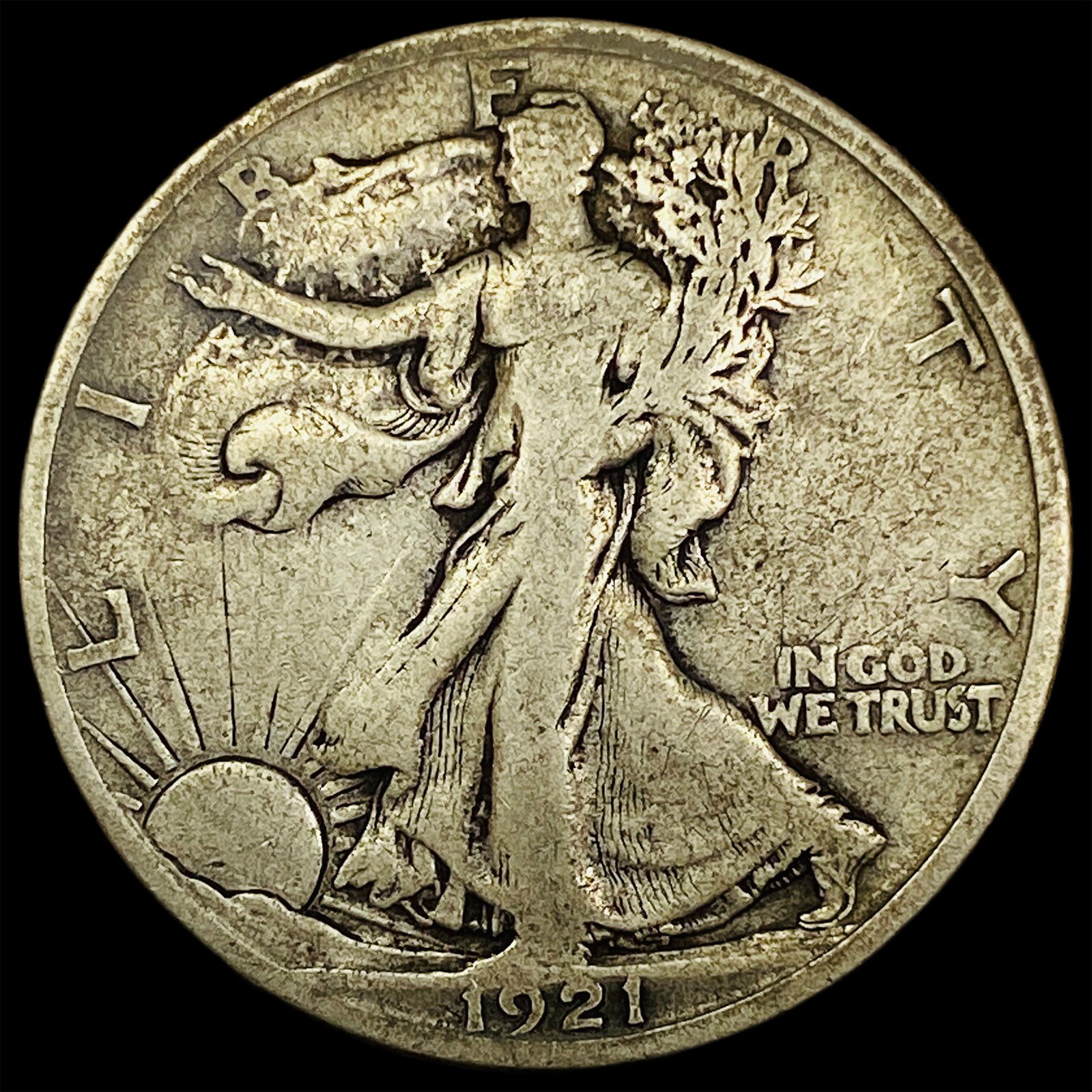 1921-S Walking Liberty Half Dollar NICELY CIRCULATED (1 of 2)