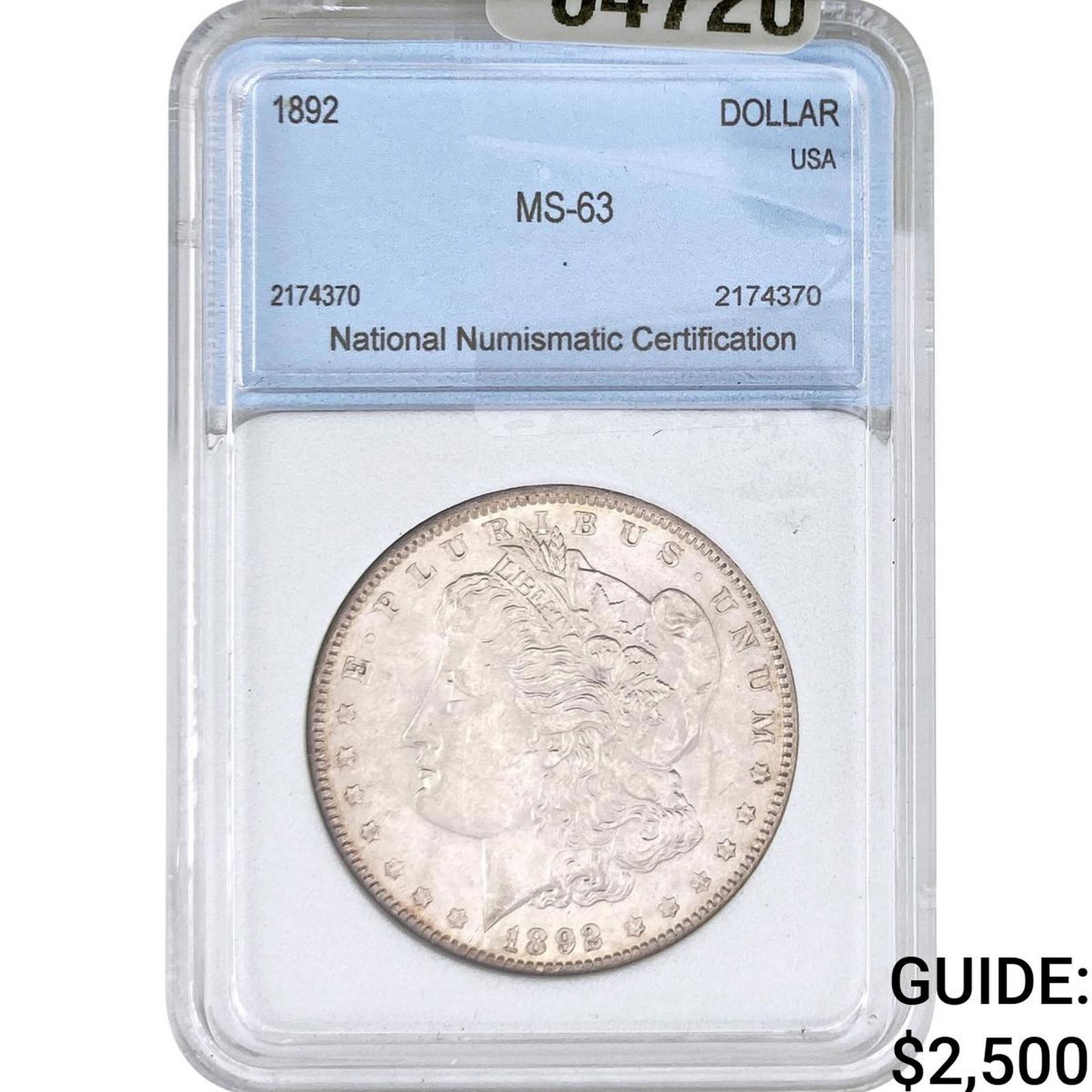 1892 Morgan Silver Dollar NNC MS63 (1 of 2)