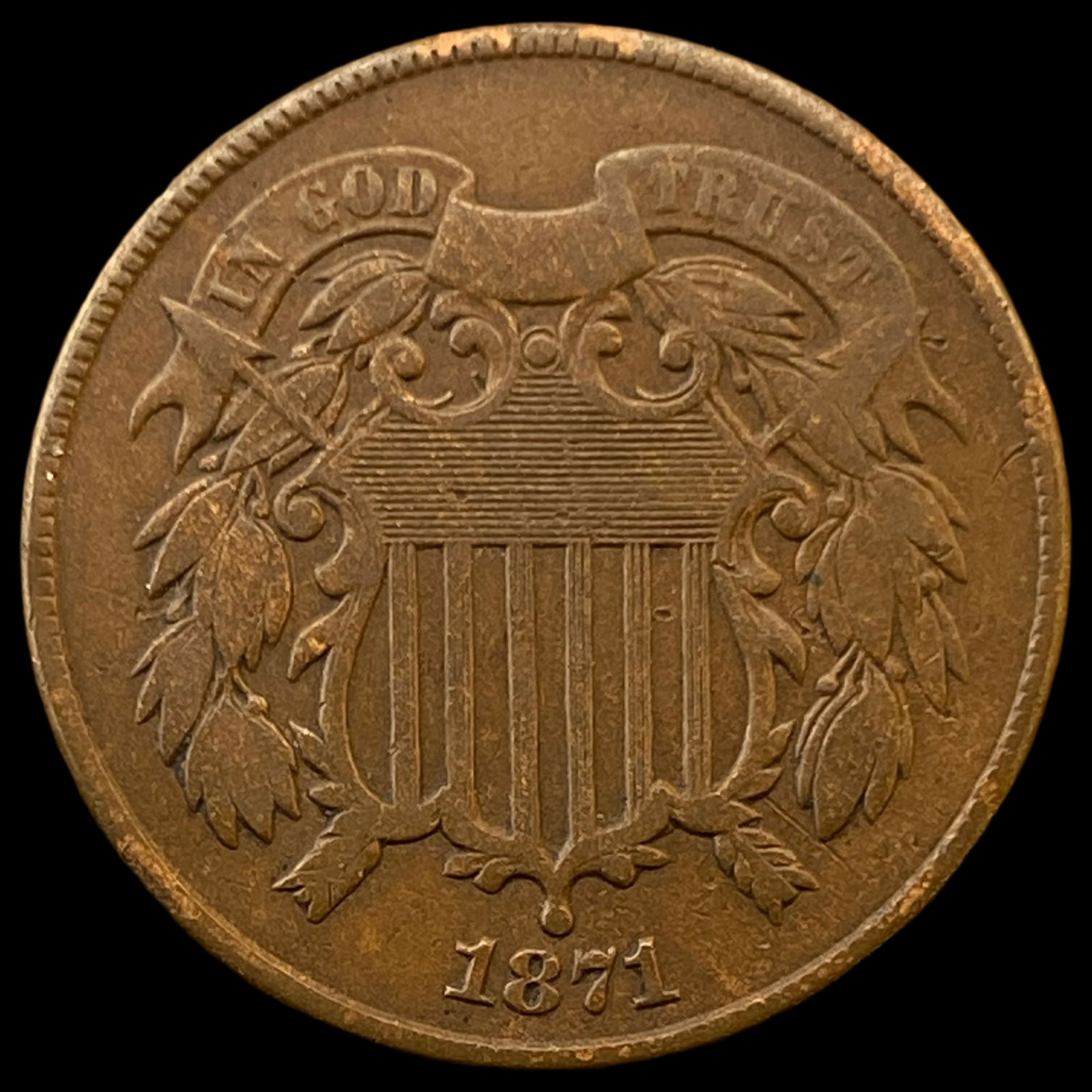 1871 Two-Cent Piece LIGHTLY CIRCULATED (1 of 2)