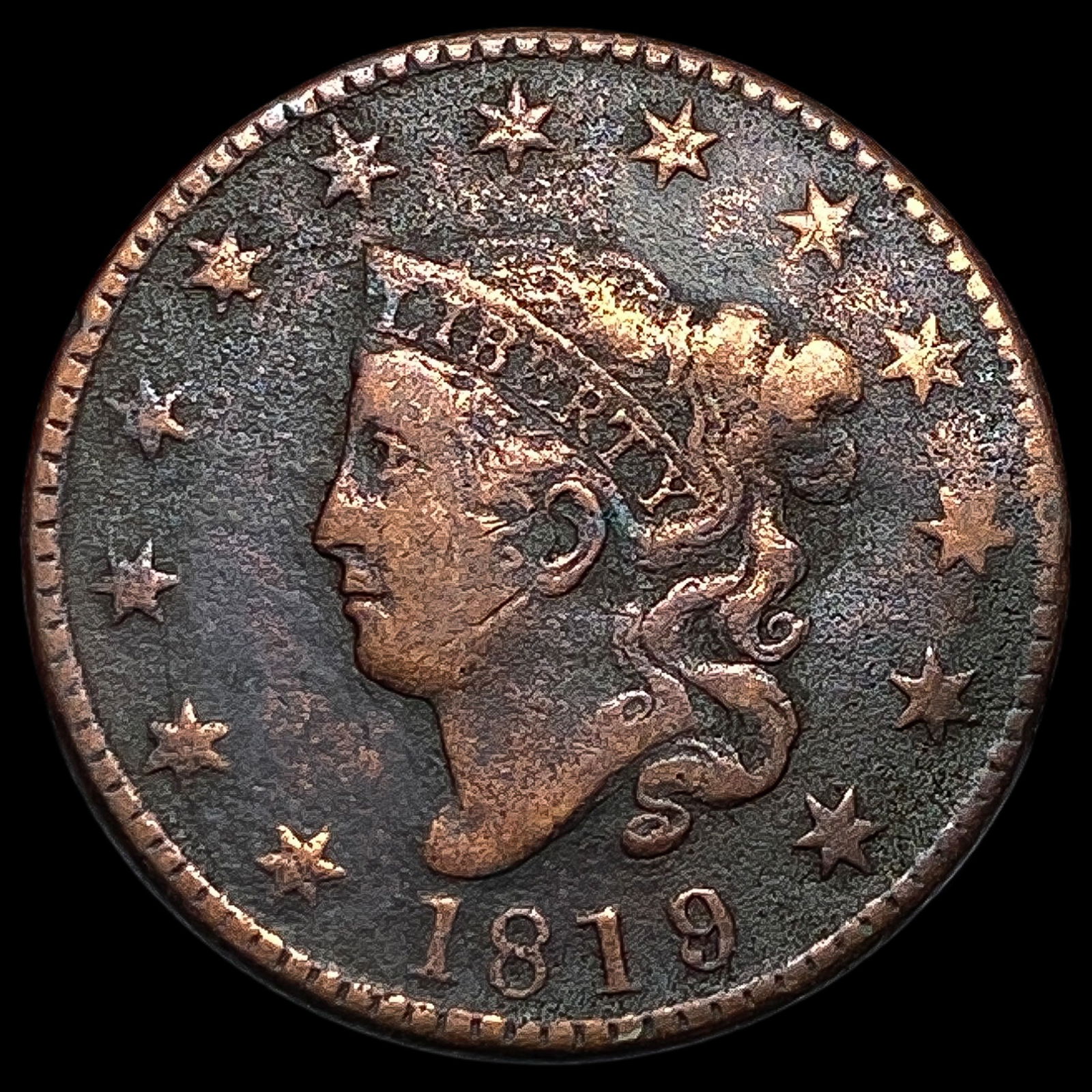 1819 Coronet Head Large Cent HIGH GRADE (1 of 2)