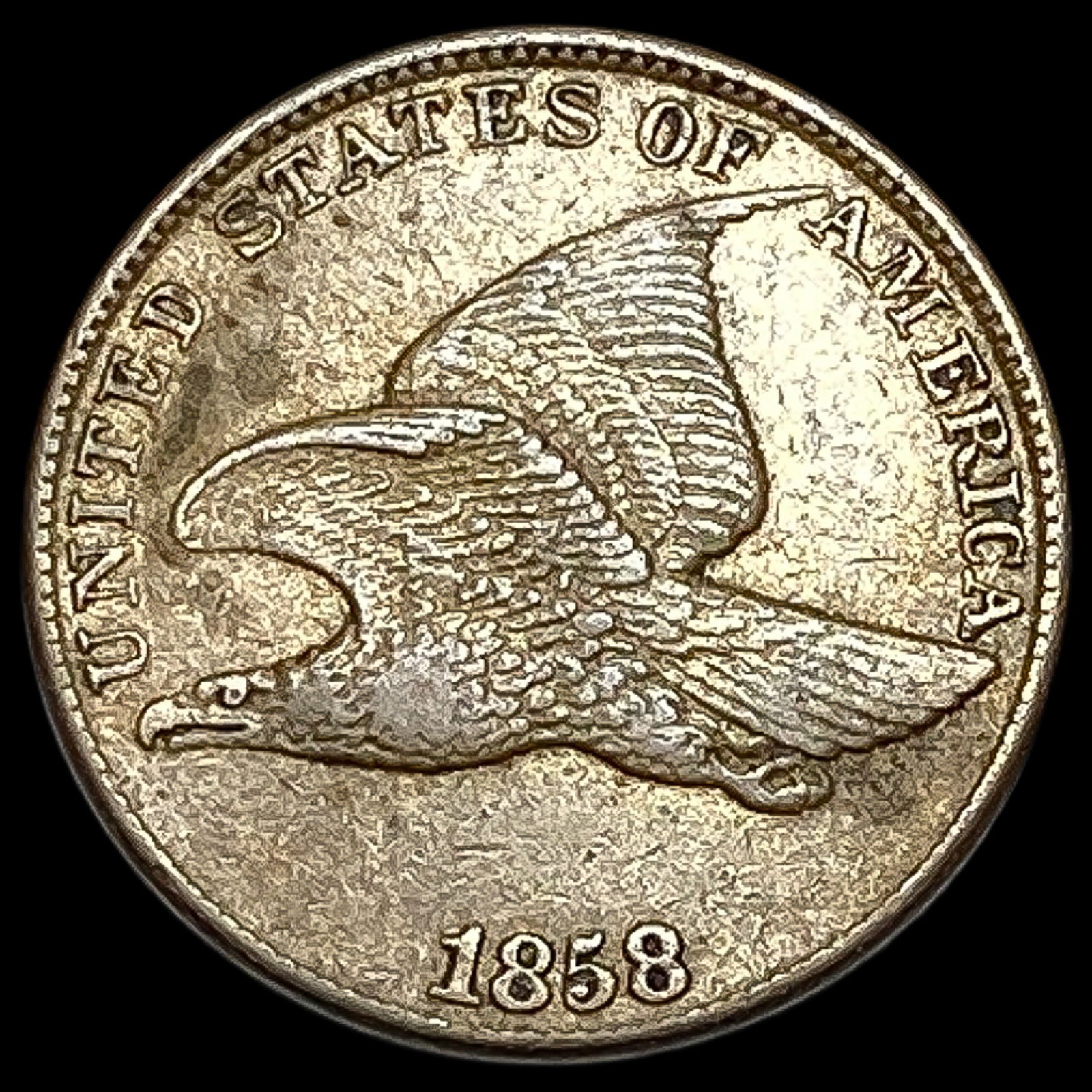1858 Copper-Nickel Flying Eagle Cent CHOICE AU (1 of 2)