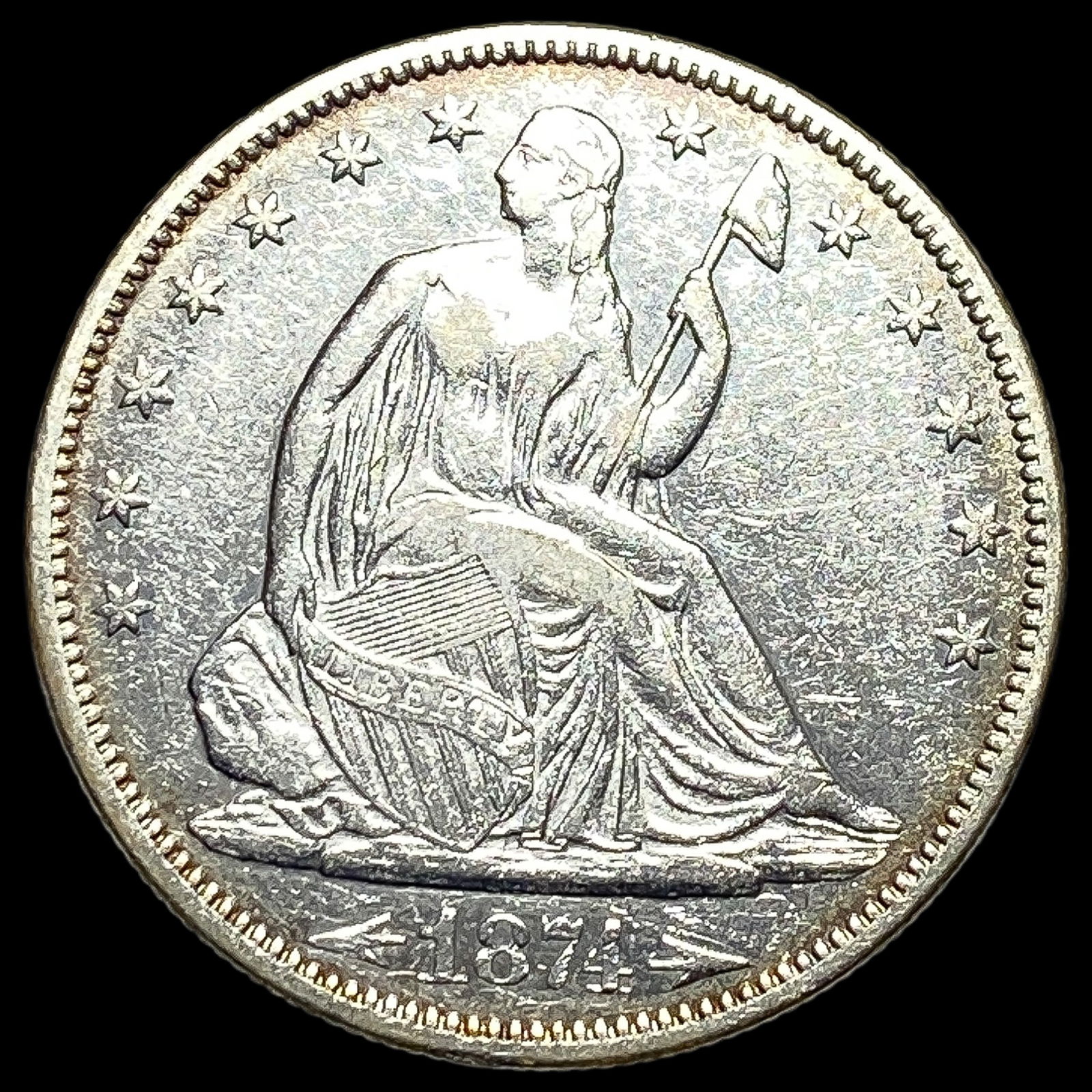 1874 Seated Liberty Half Dollar LIGHTLY CIRCULATED (1 of 2)