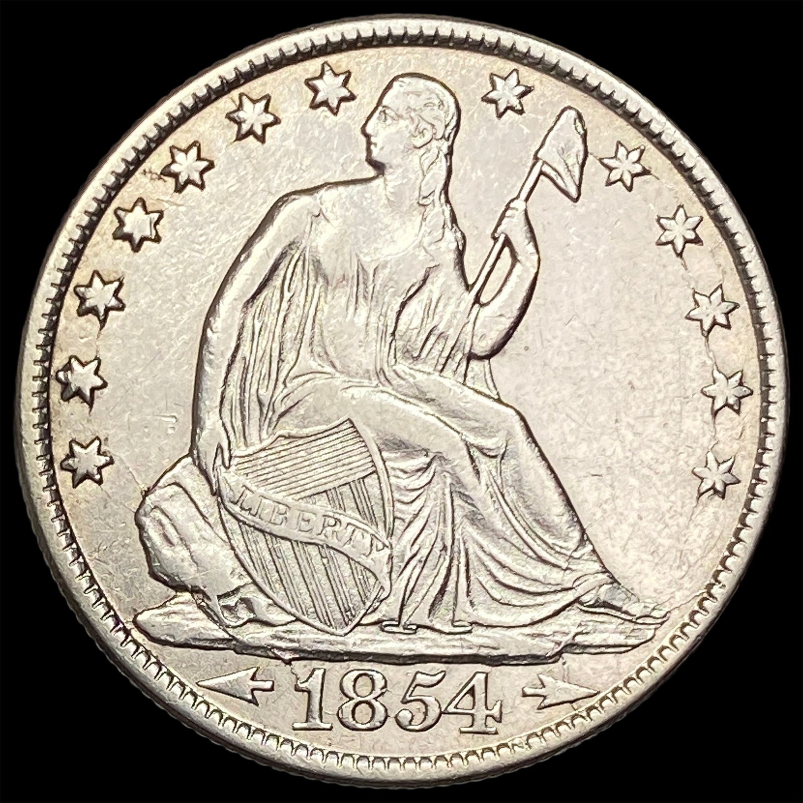 1854-O Silver Seated Liberty Half Dollar NEARLY UNCIRCULATED (1 of 2)