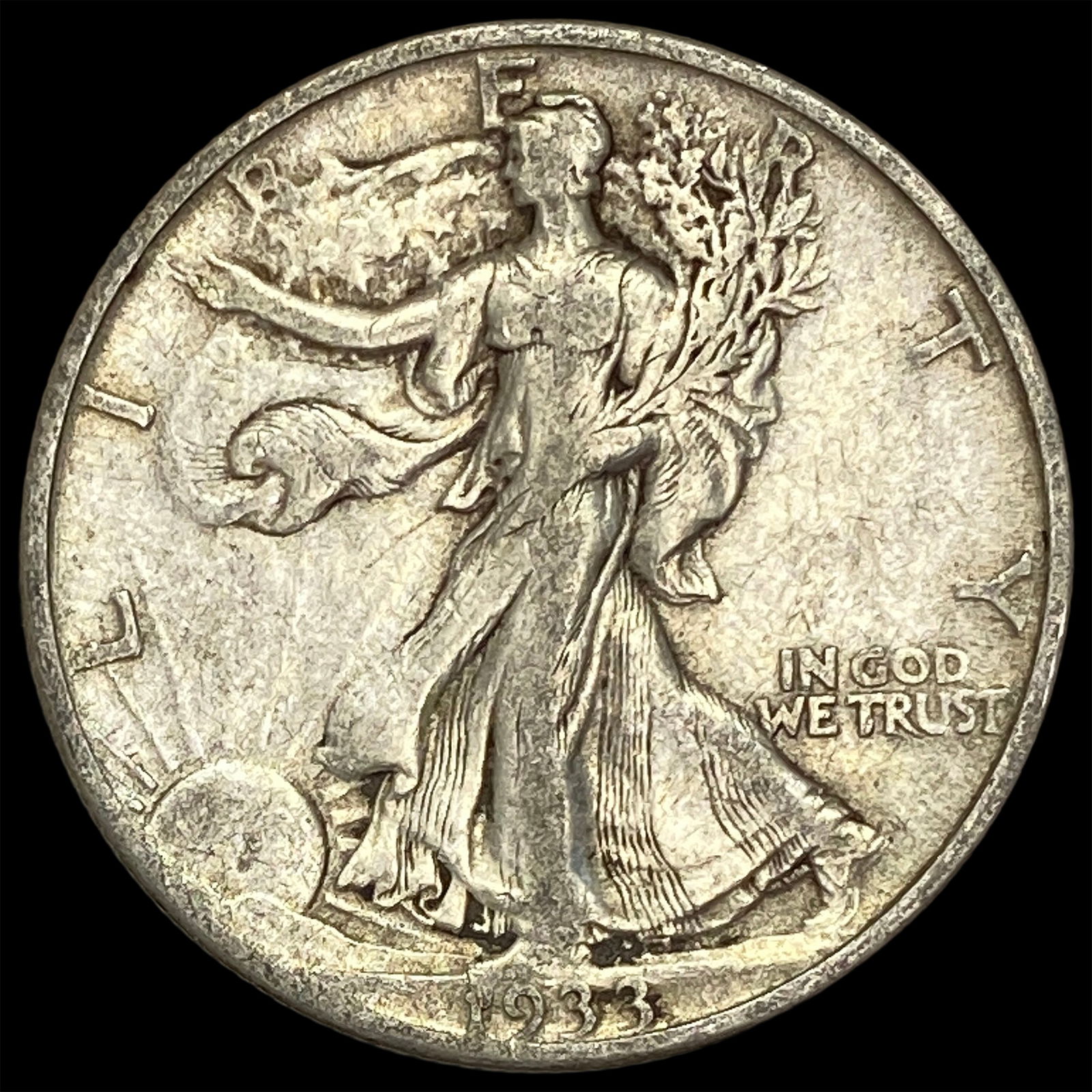 1933-S Silver Walking Liberty Half Dollar ABOUT UNCIRCULATED (1 of 2)