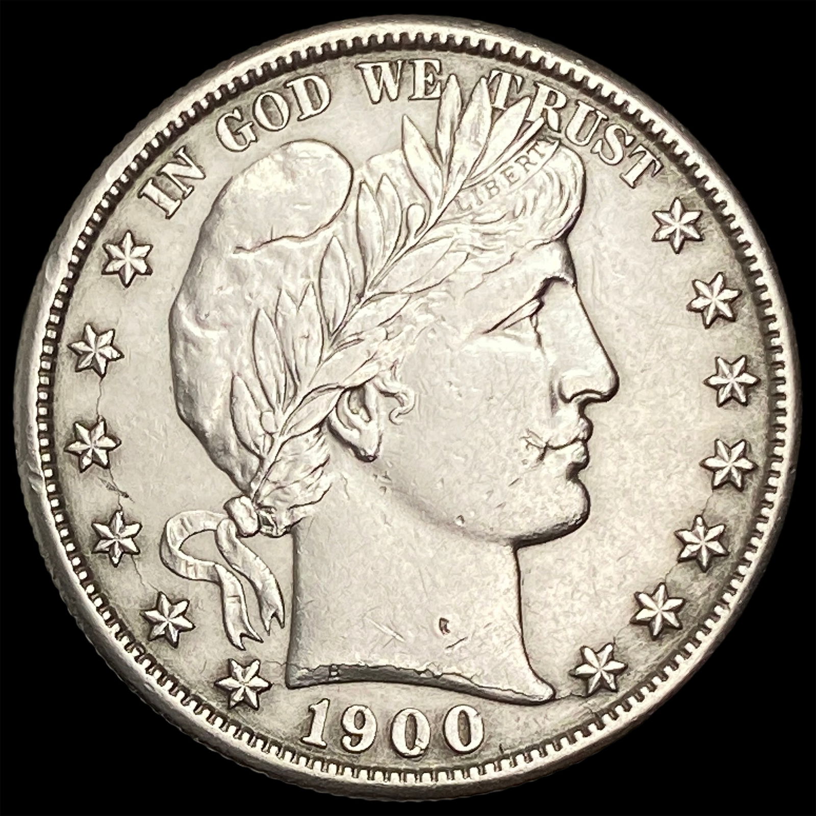 1900-S Silver Barber Half Dollar CLOSELY UNCIRCULATED (1 of 2)
