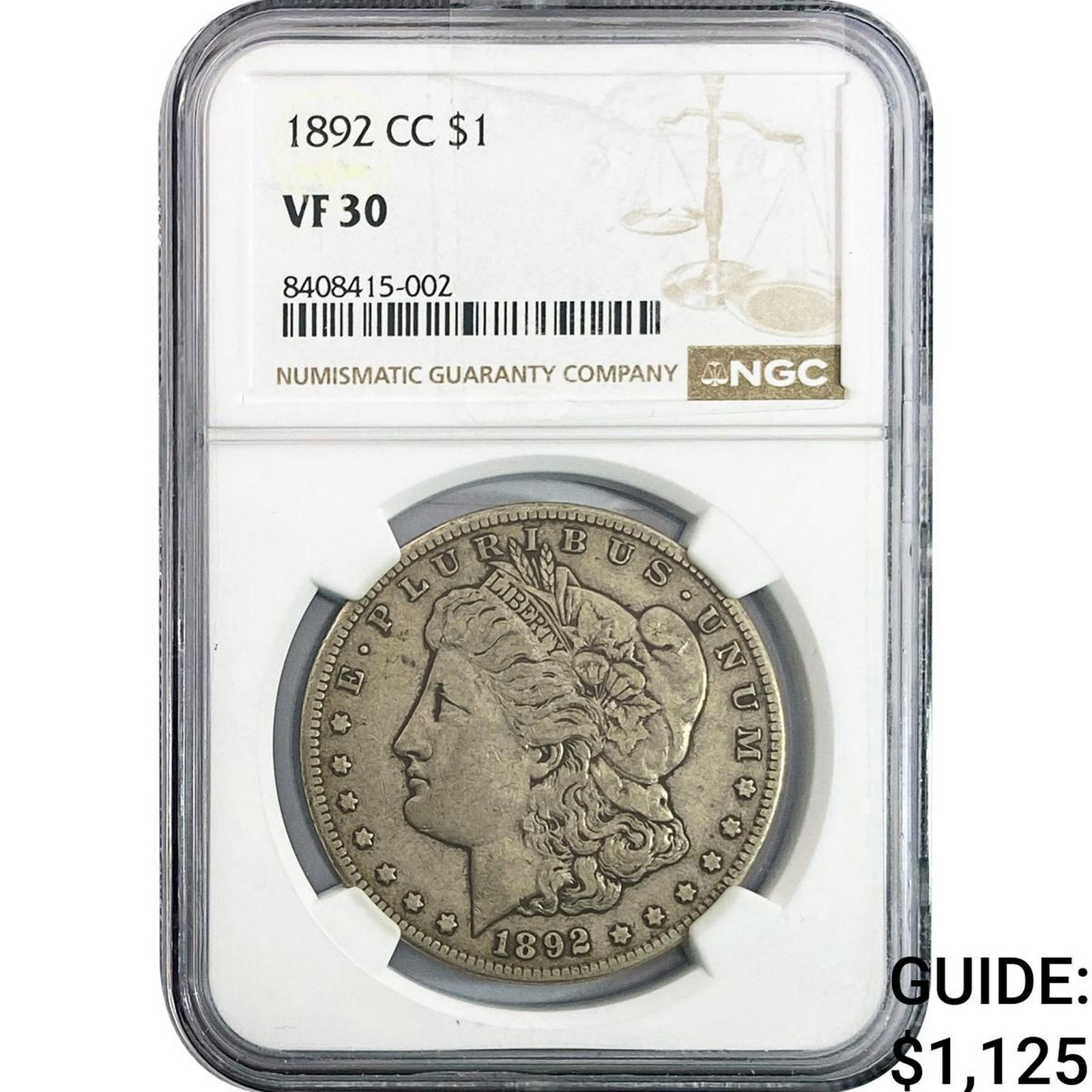 1882-CC Morgan Silver Dollar NGC VF30 (1 of 2)
