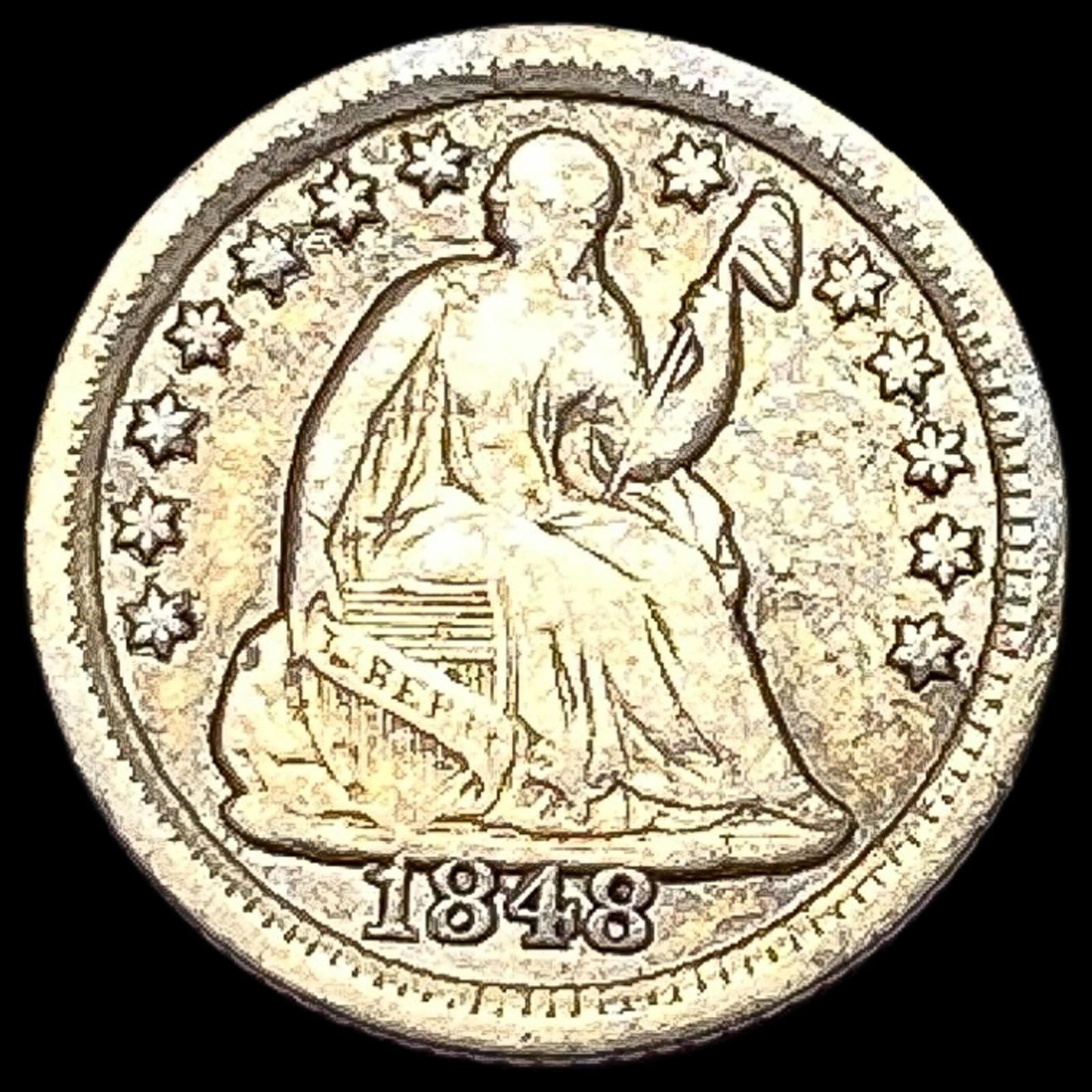 1848-O Seated Liberty Half Dime HIGH GRADE (1 of 2)