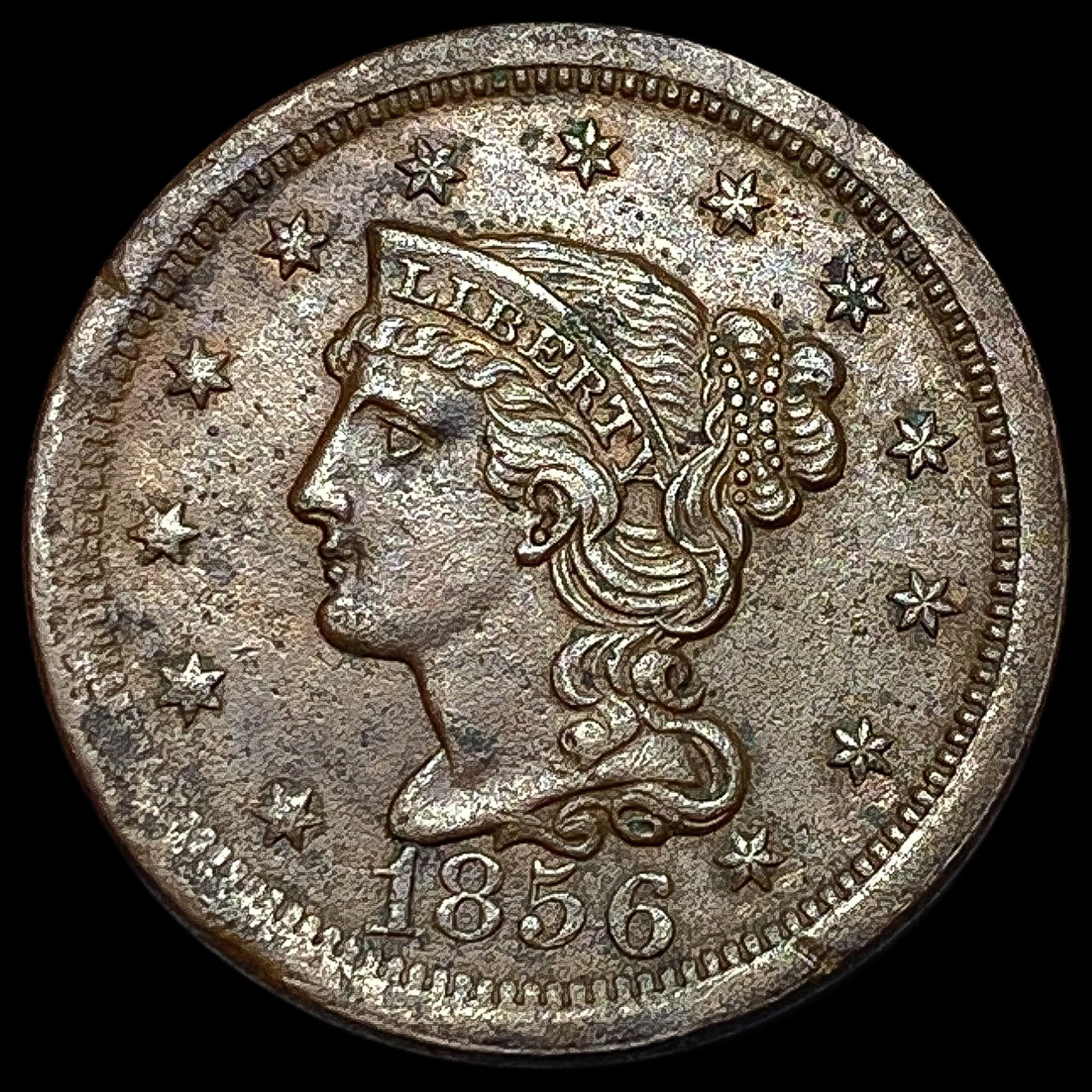 1856 Braided Hair Large Cent CLOSELY UNCIRCULATED (1 of 2)