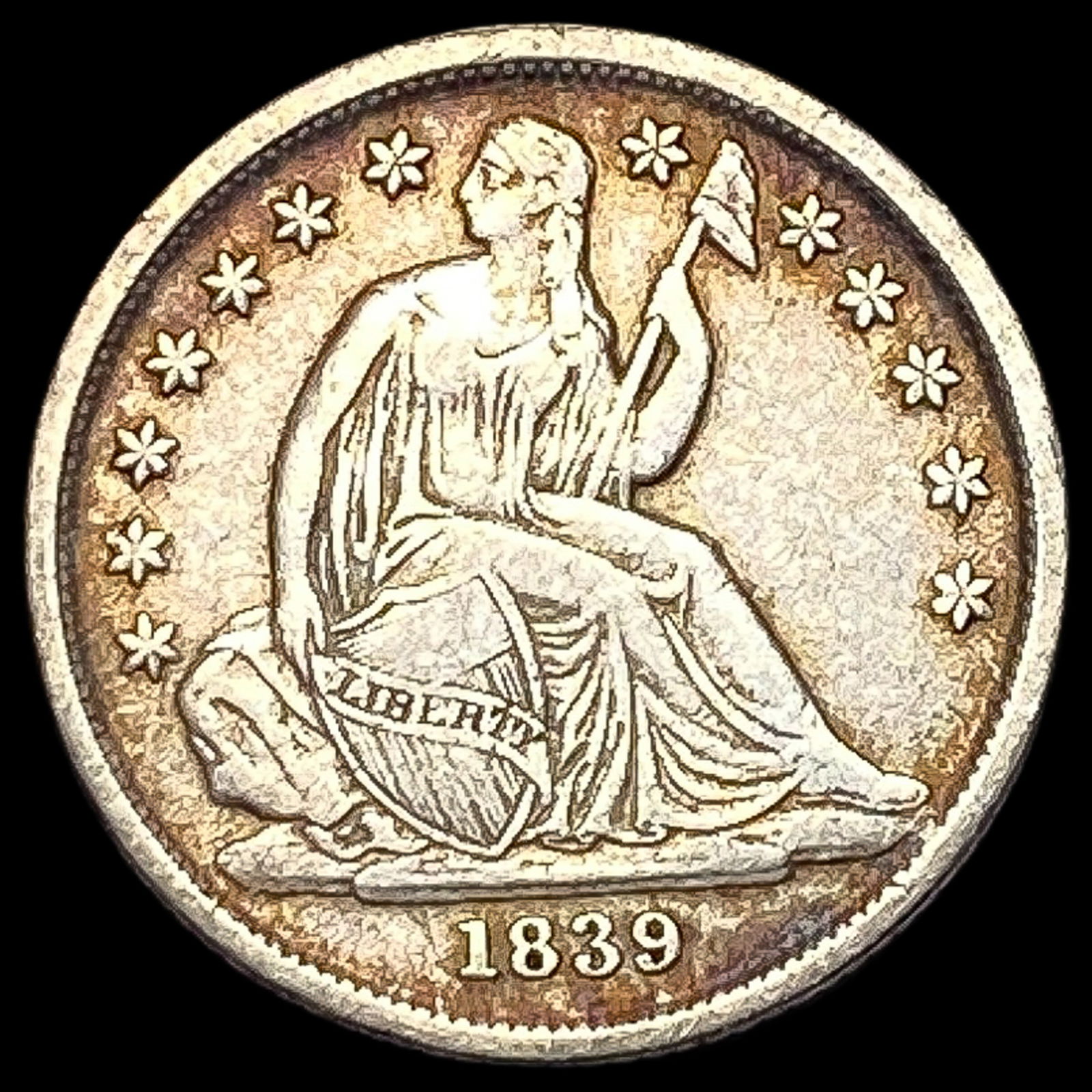 1839-O Silver Seated Liberty Dime LIGHTLY CIRCULATED (1 of 2)