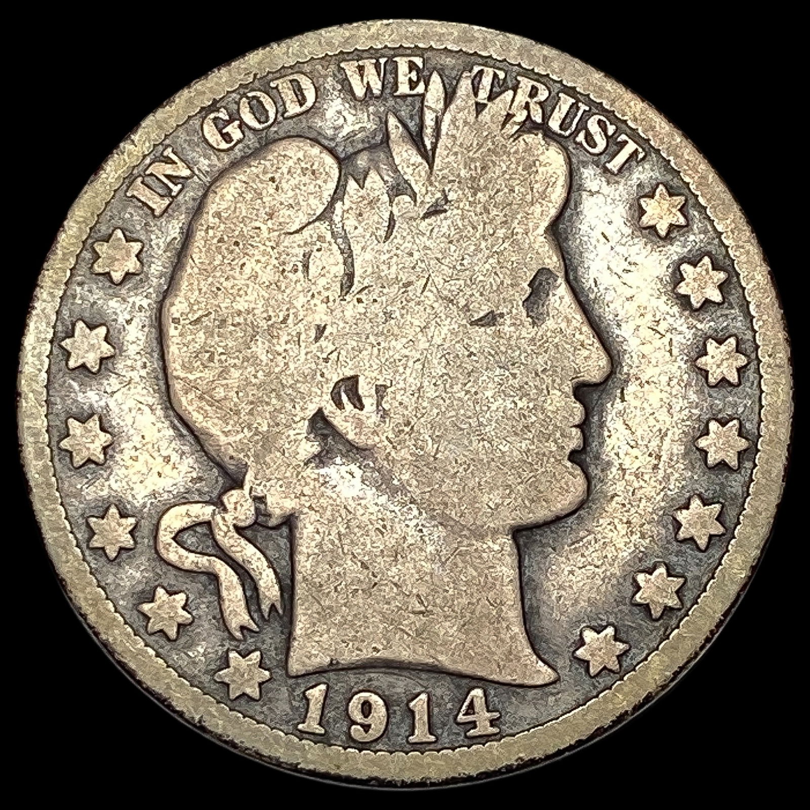 1914 Silver Barber Half Dollar NICELY CIRCULATED (1 of 2)
