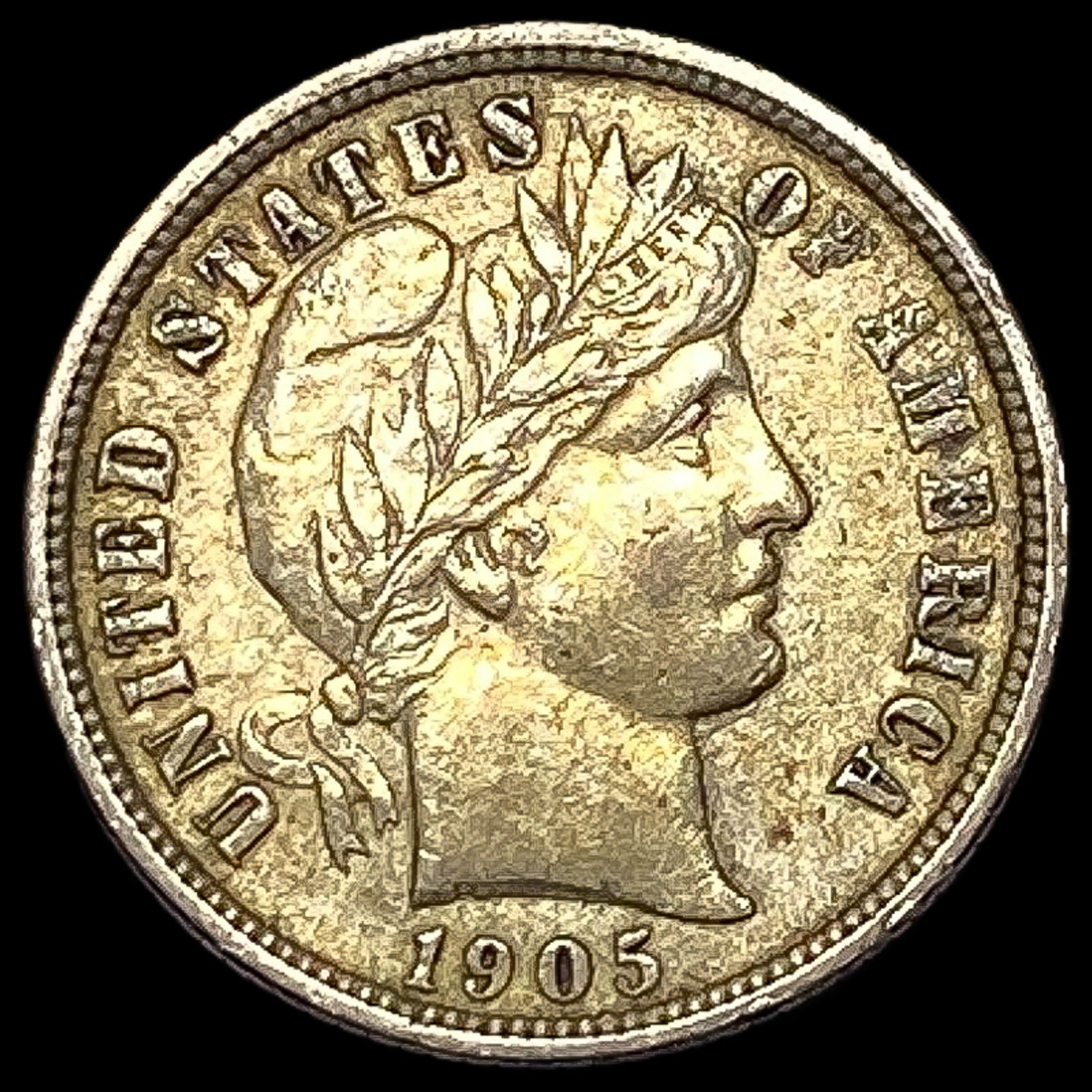1905-O Silver Barber Dime CLOSELY UNCIRCULATED (1 of 2)