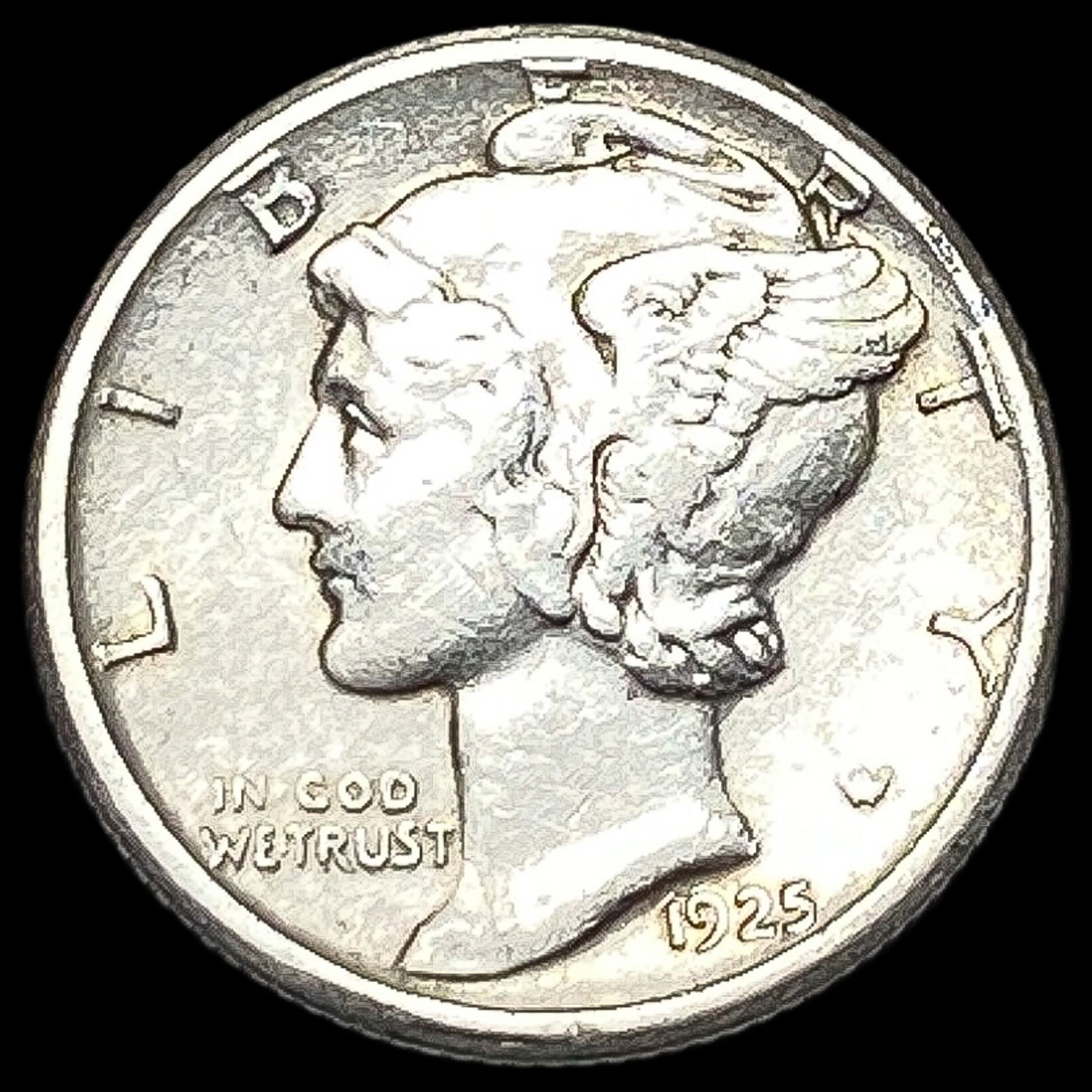 1925-S Mercury Dime CLOSELY UNCIRCULATED (1 of 2)